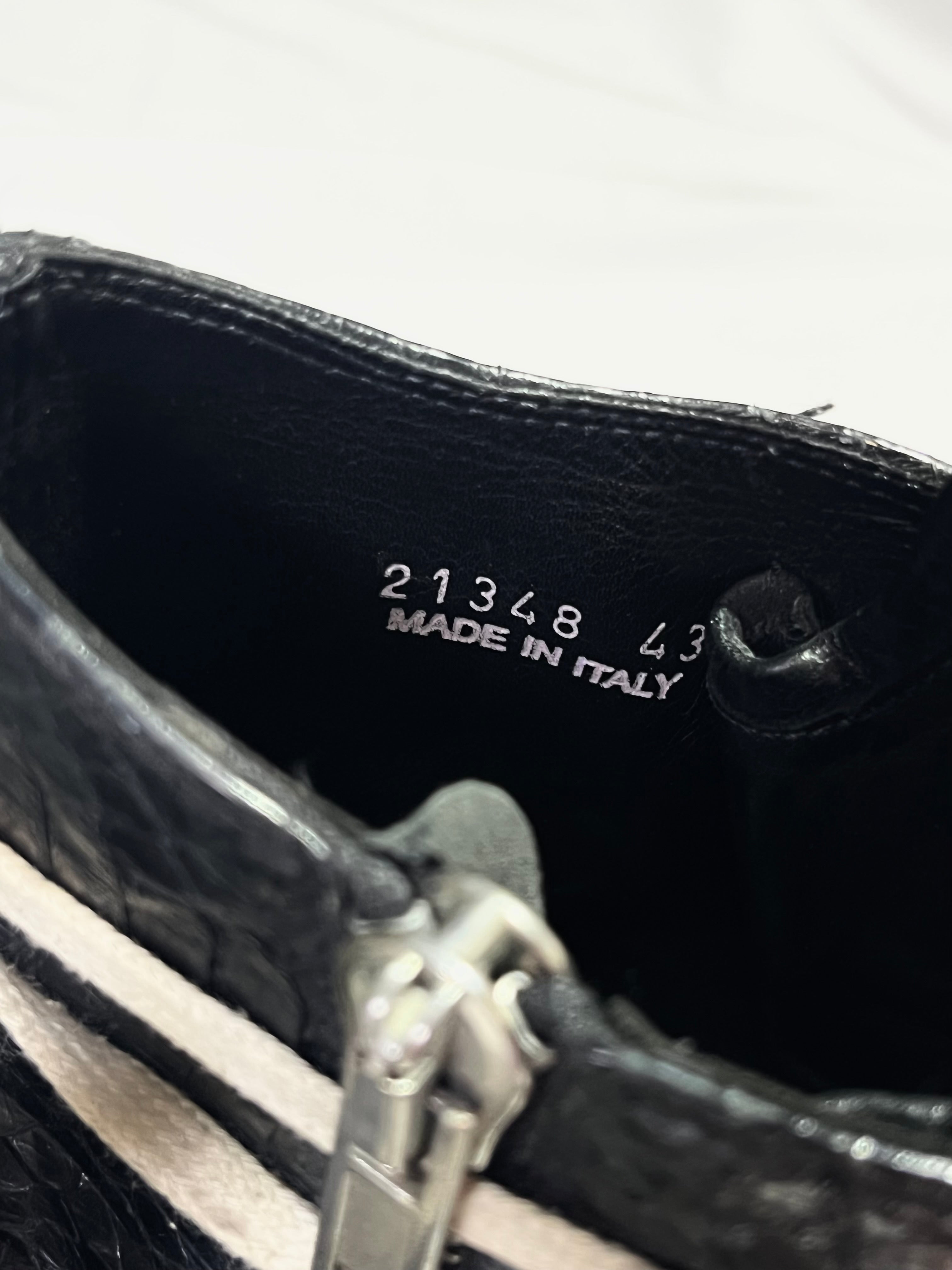 RICK OWENS 2012 PYTHON SKIN RAMONES IN BLACK/MILK