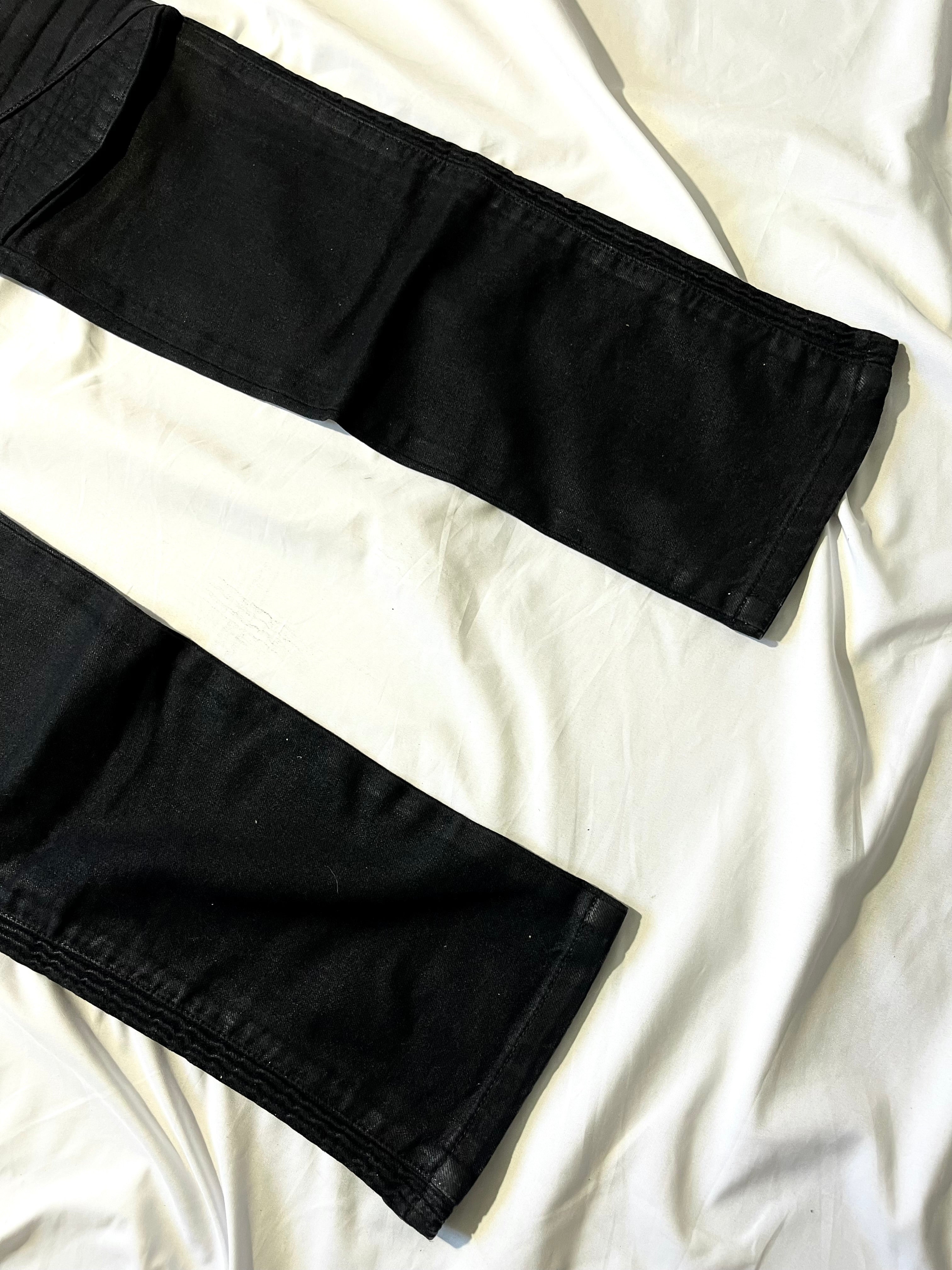 BALMAIN FW14 MULTI ZIPPER WAXED BIKER DENIM BY OLIVIER ROUSTEING