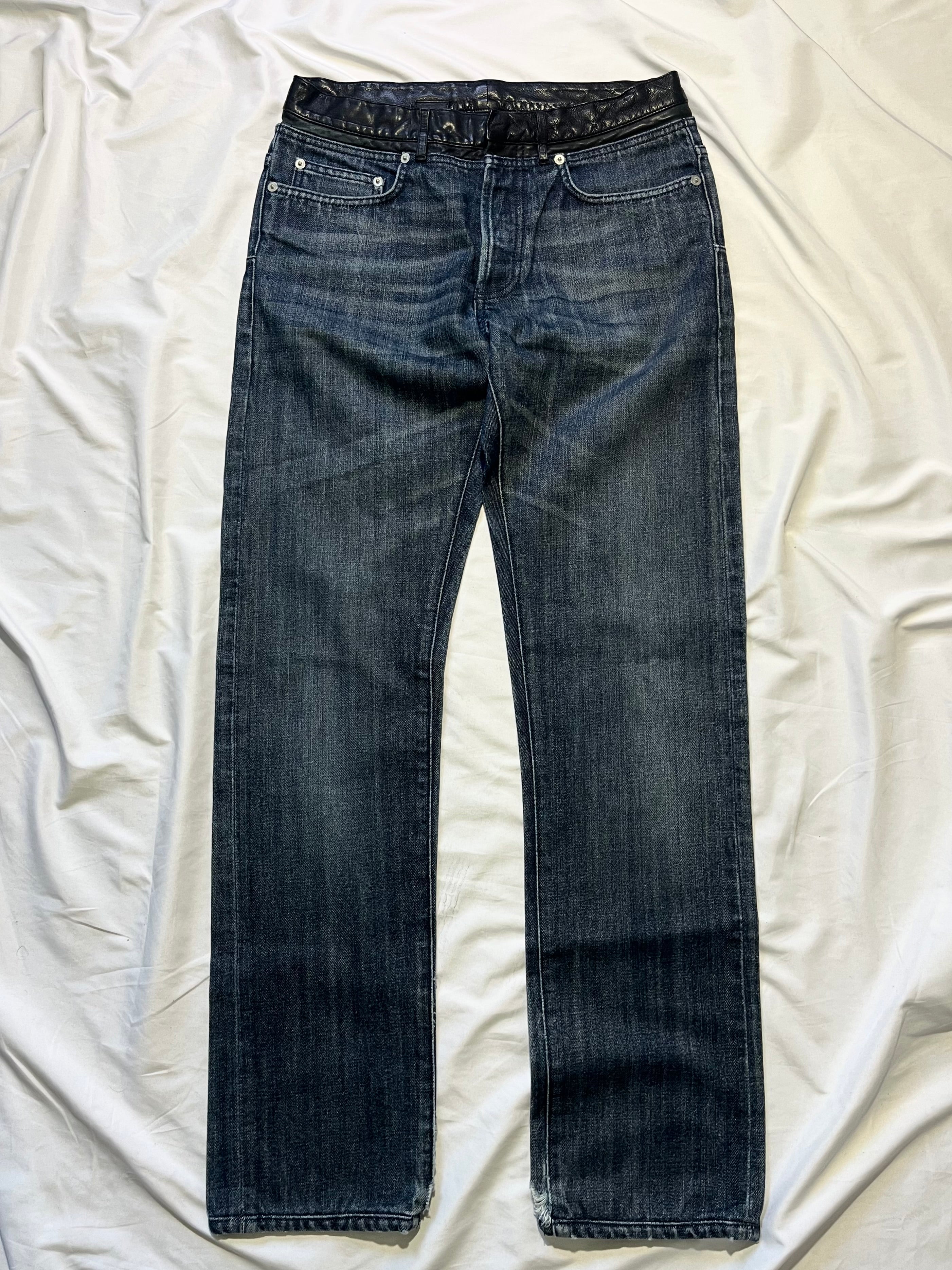 DIOR HOMME CUMMERBUND LEATHER WAISTBAND DENIM BY KRIS VAN ASSCHE