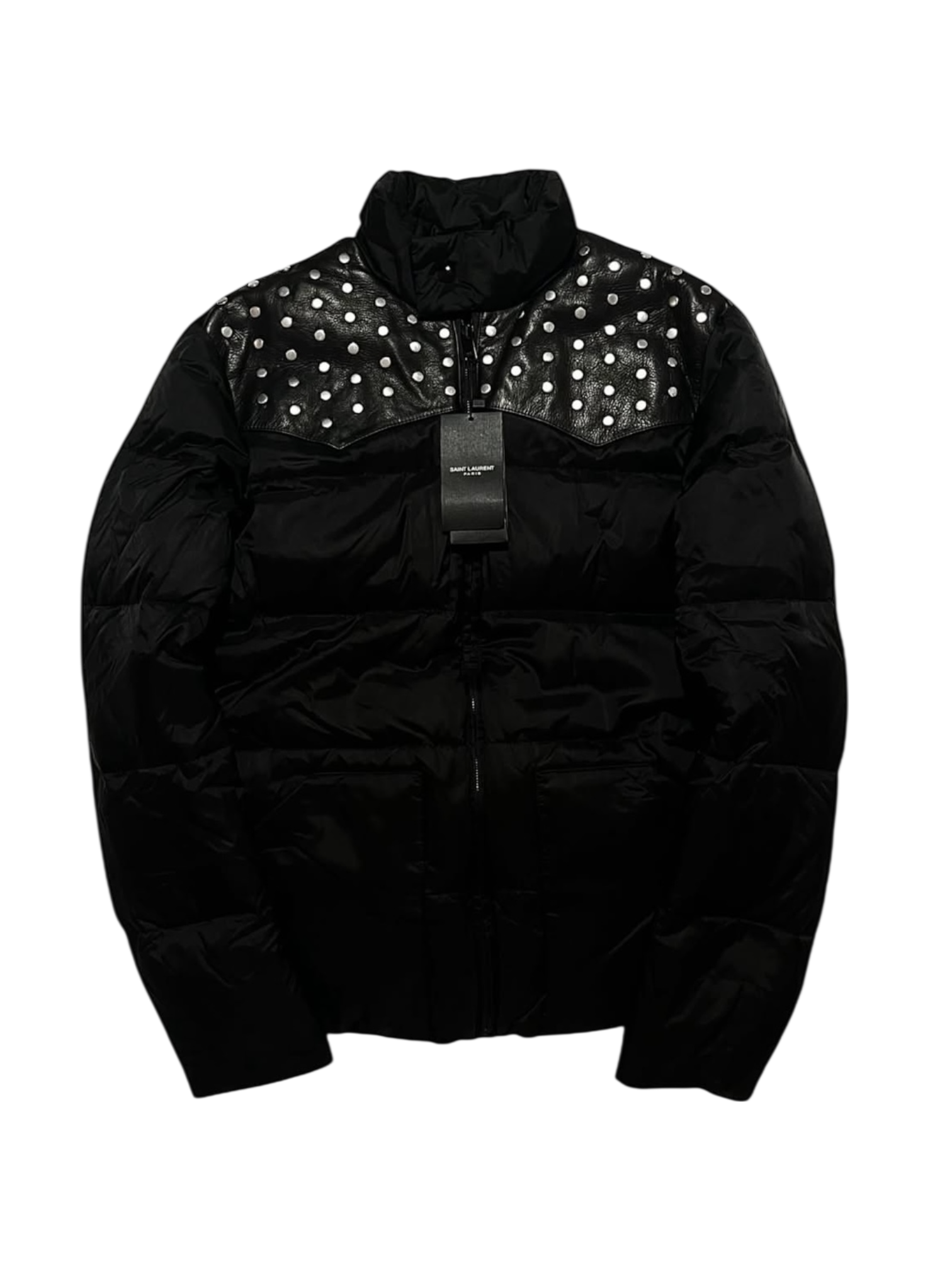 SAINT LAURENT PARIS FW13 STUDDED LEATHER PUFFER BY HEDI SLIMANE IN 46 BRAND NEW WITH TAGS