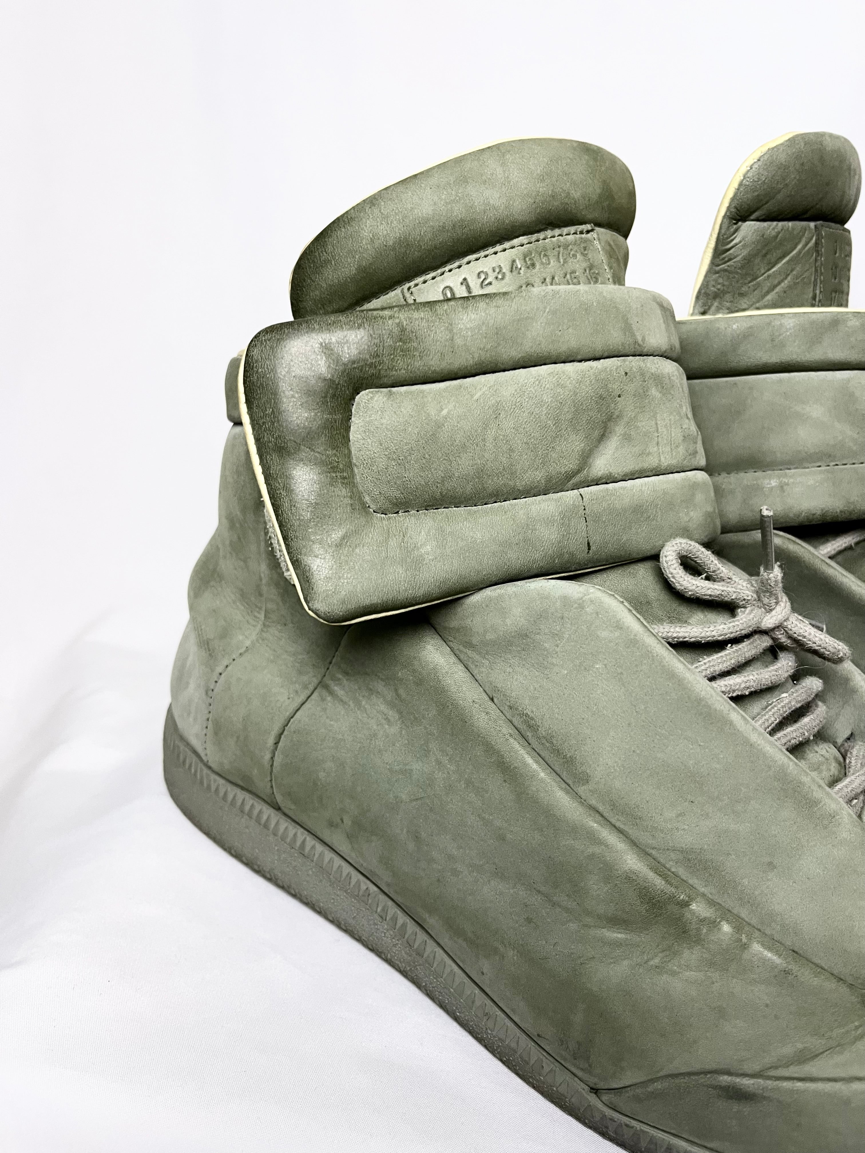 MAISON MARTIN MARGIELA  2012 FUTURE HIGH OLIVE GREEN SUEDE FIRST RELEASE