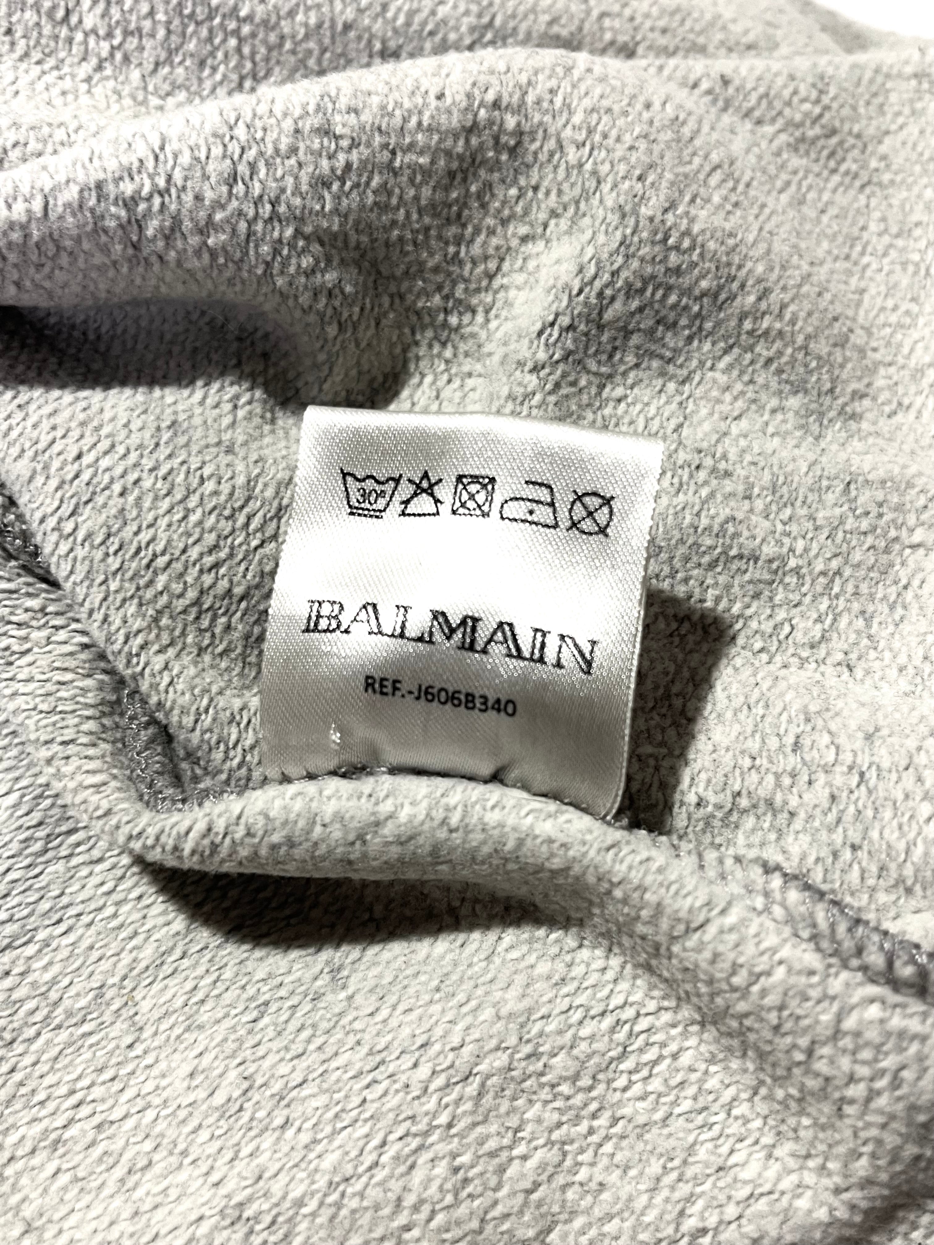 BALMAIN SS11 GRAY SHOTGUN DISTRESSED 5-ZIP HOODIE BY CRISTOPHE DECARNIN SIZE M