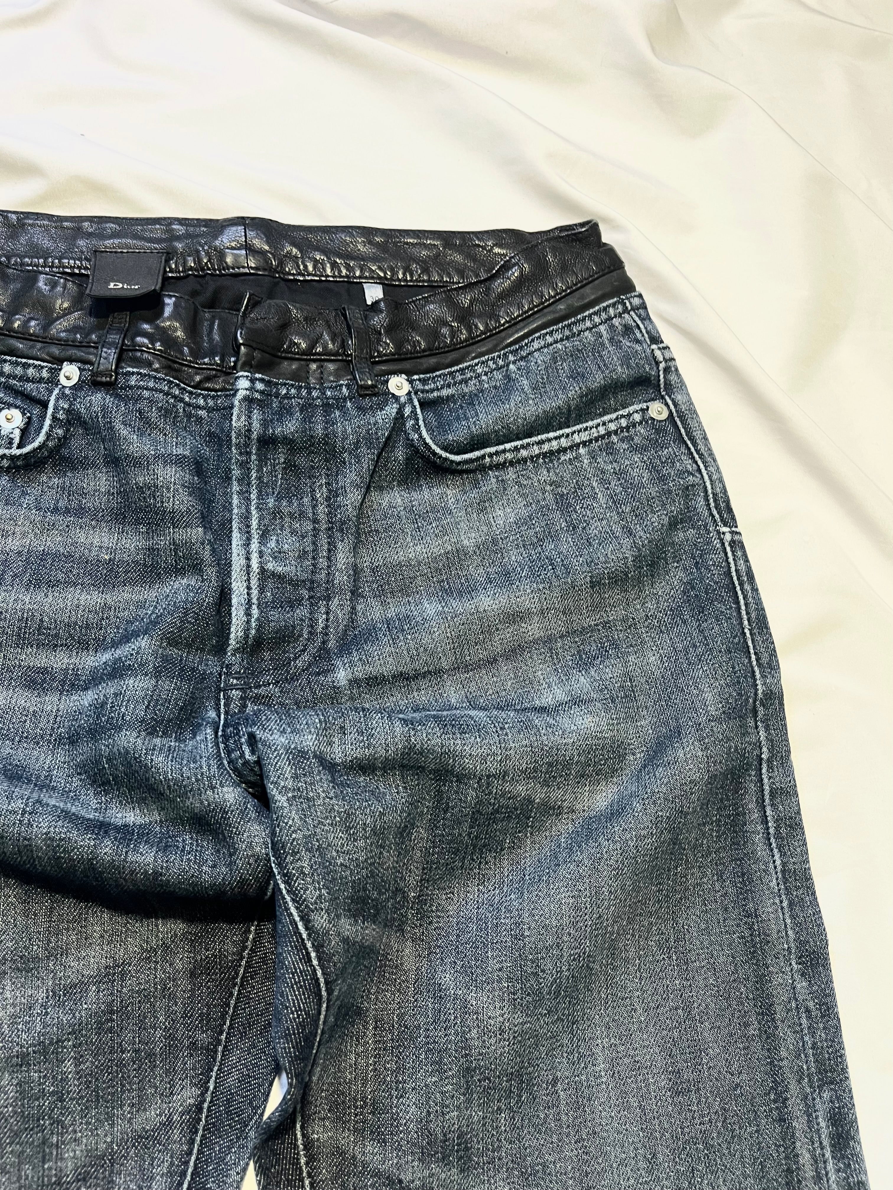 DIOR HOMME CUMMERBUND LEATHER WAISTBAND DENIM BY KRIS VAN ASSCHE