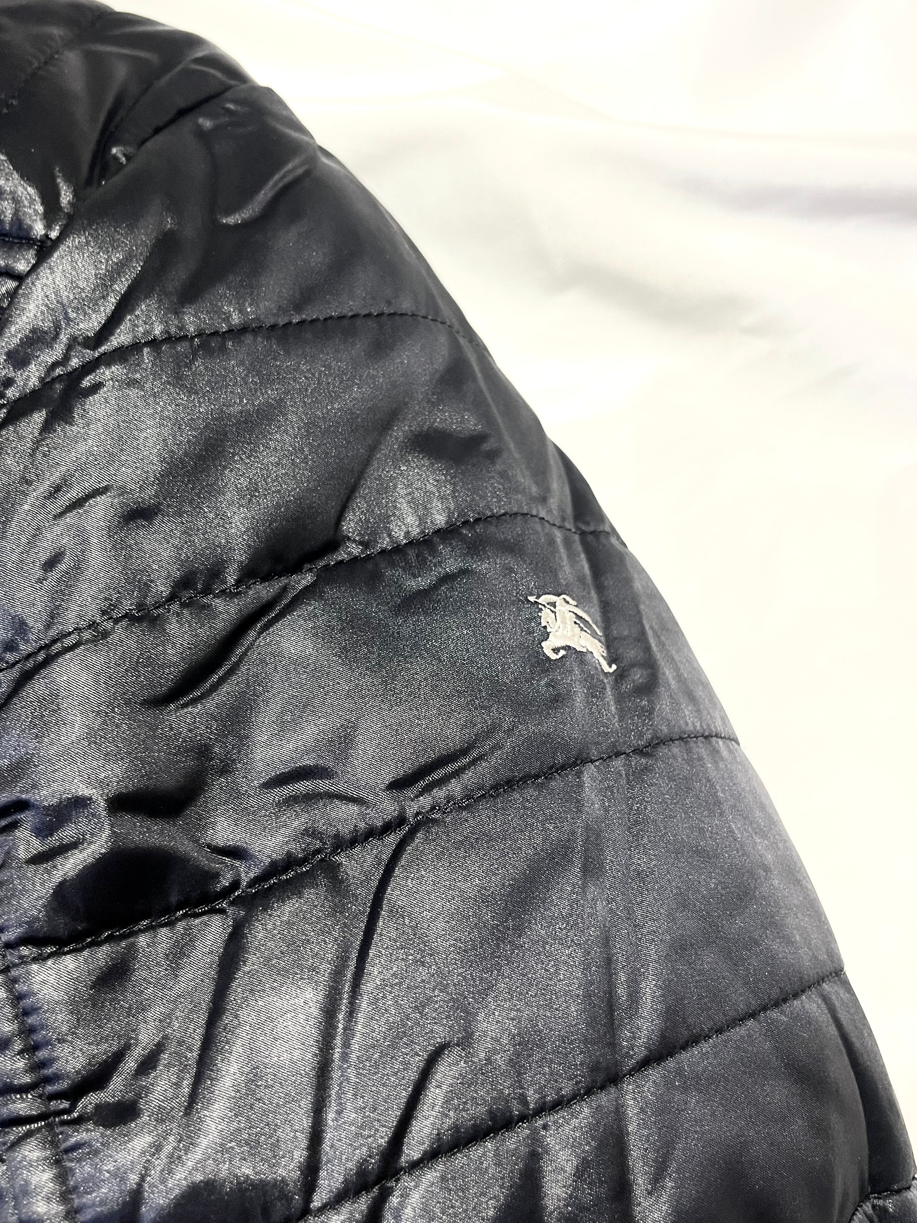 BURBERRY BLACK LABEL BLACK NOVA CHECK HOODED DOWN JACKET