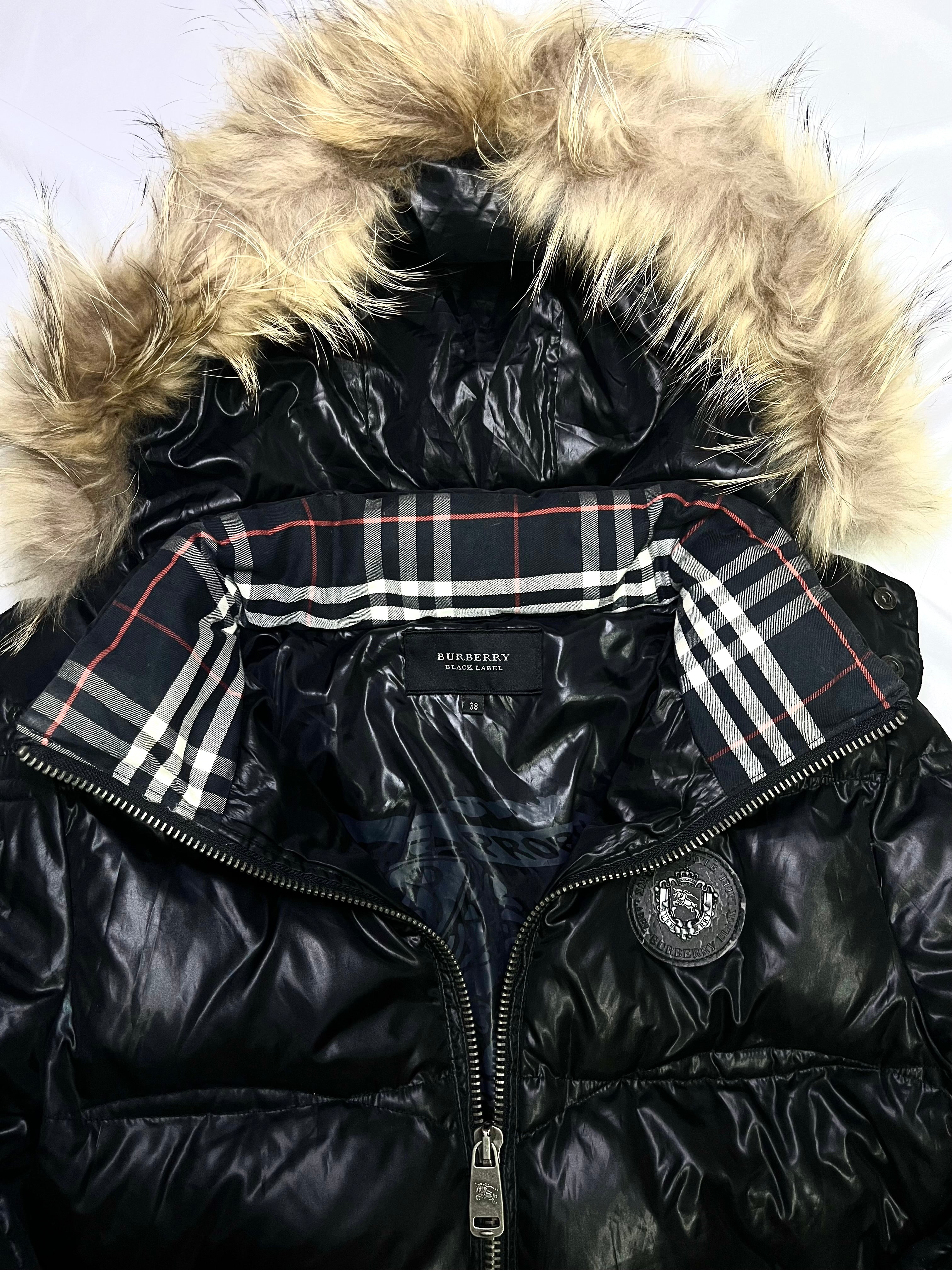 BURBERRY BLACK LABEL PUFFER JACKET WITH FUR