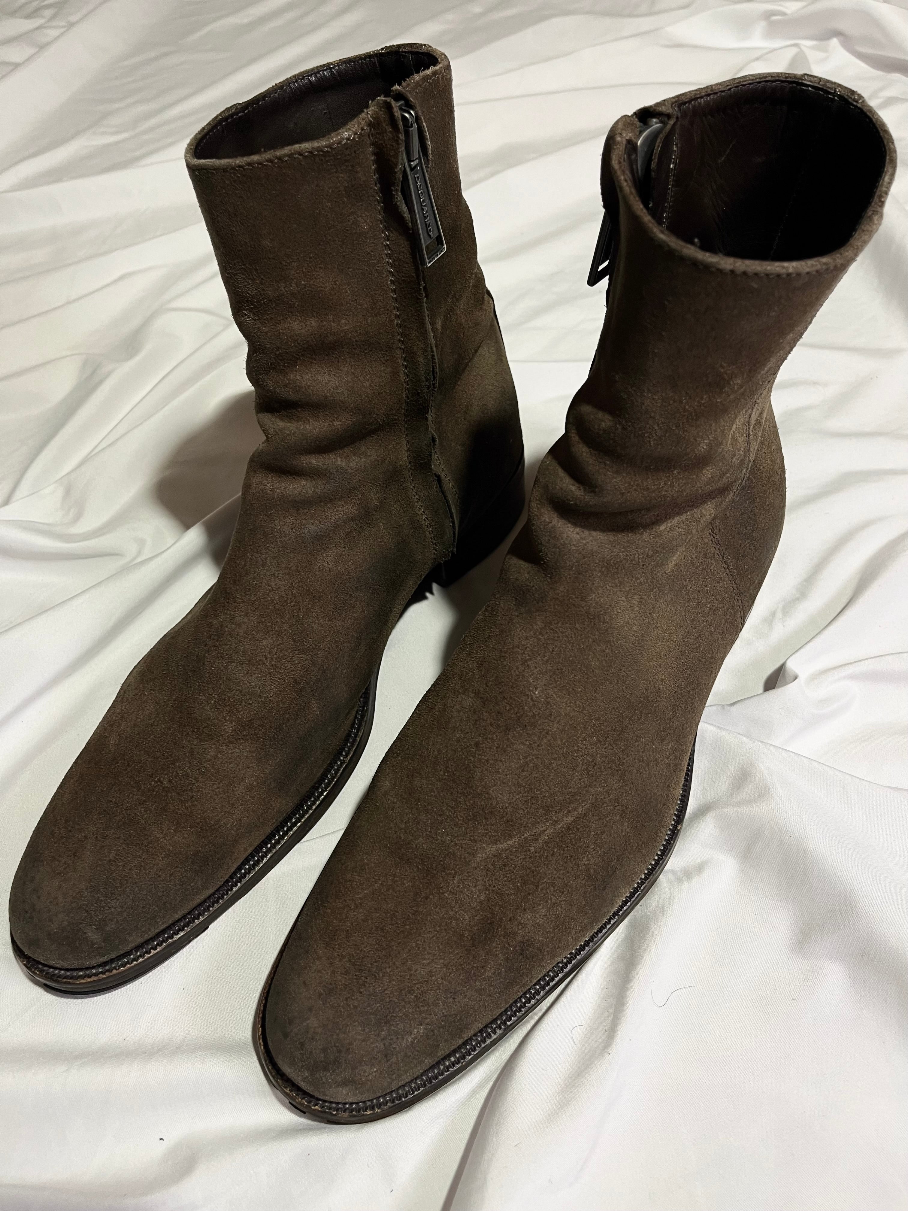 DSQUARED2 RUNWAY COGNAC SUEDE CHELSEA BOOTS