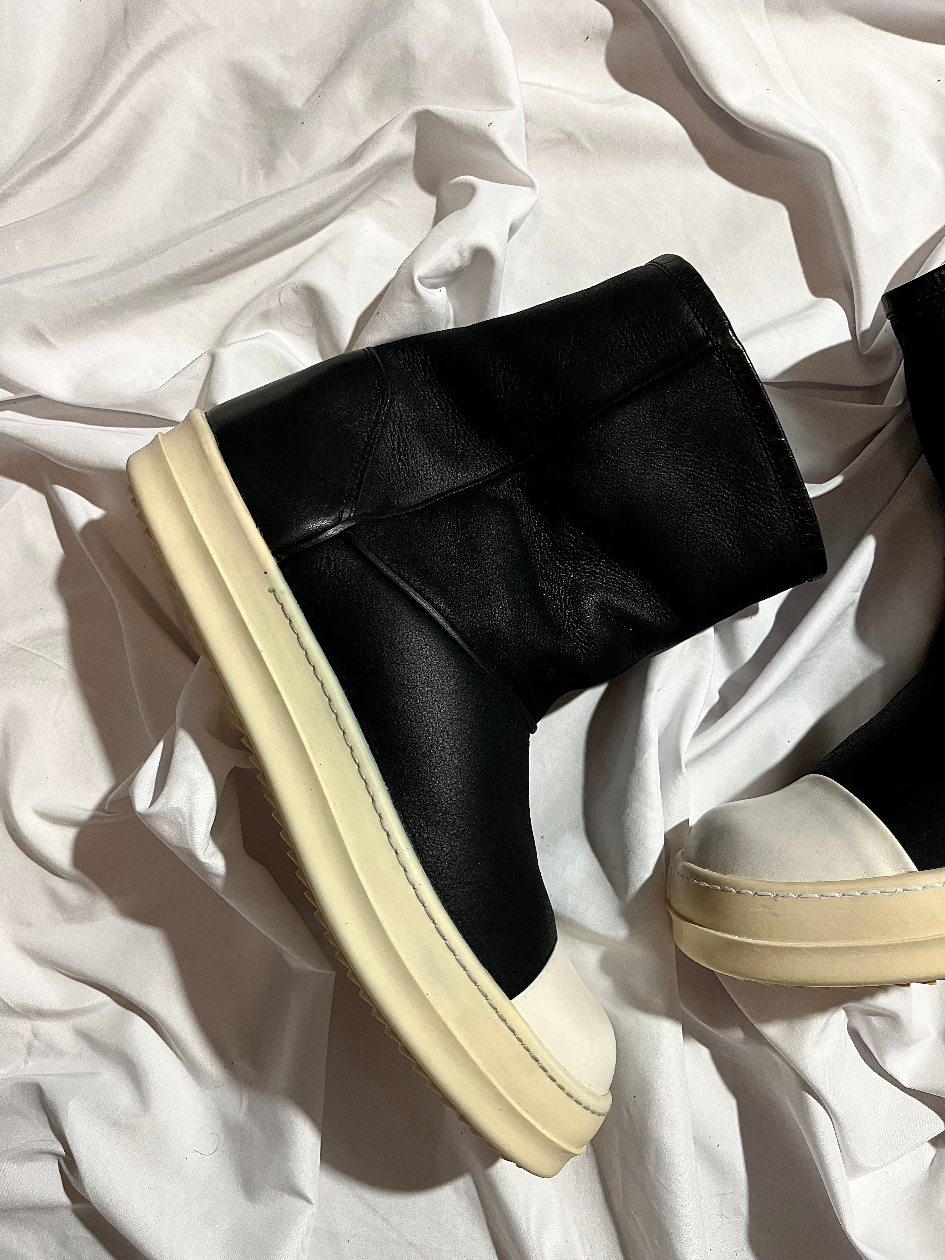 RICK OWENS FW15 'SPHINX' SHEARLING UGG RAMONES BOOTS