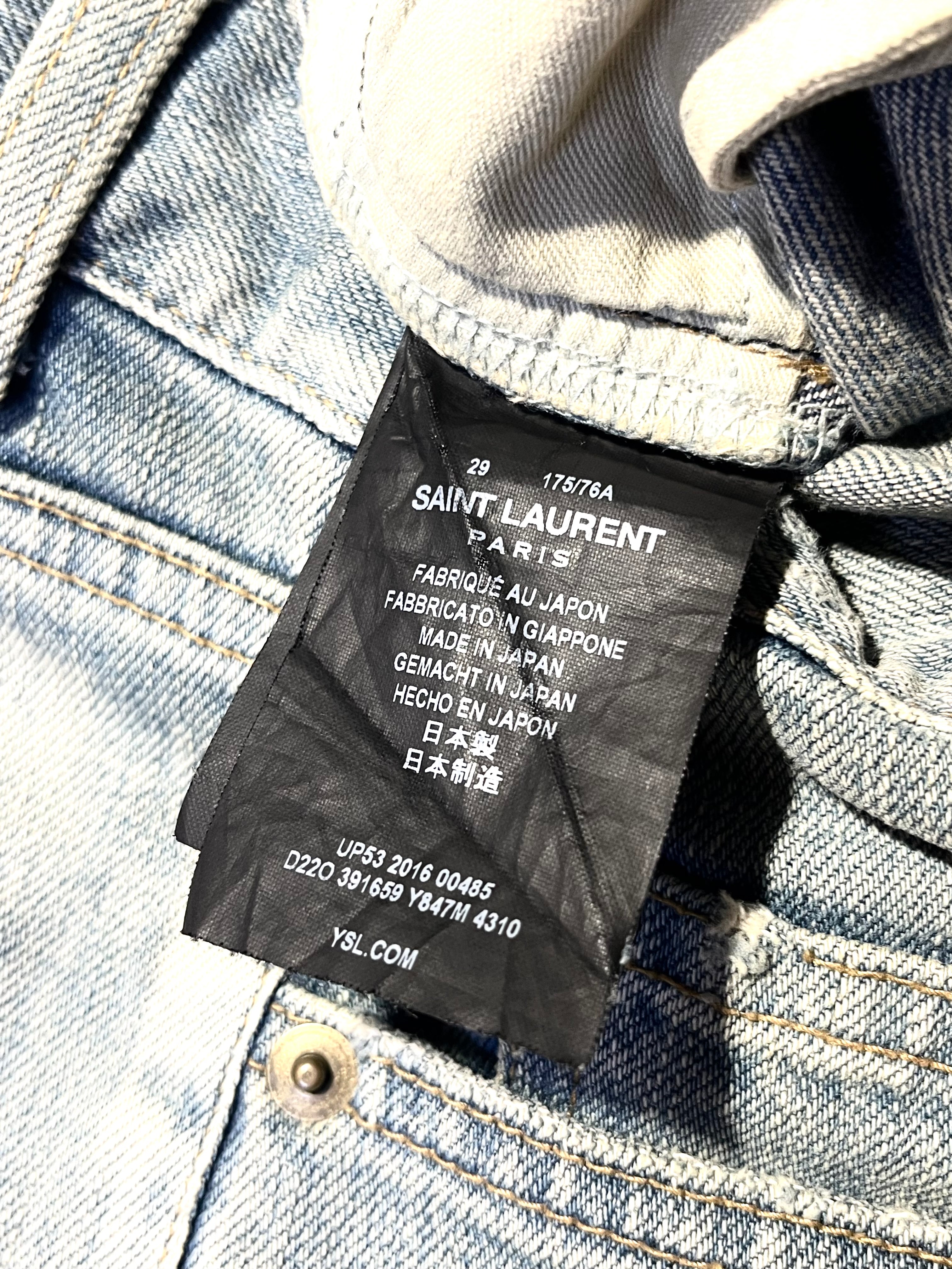 SAINT LAURENT D02 CRASH DENIM BY HEDI SLIMANE IN W29