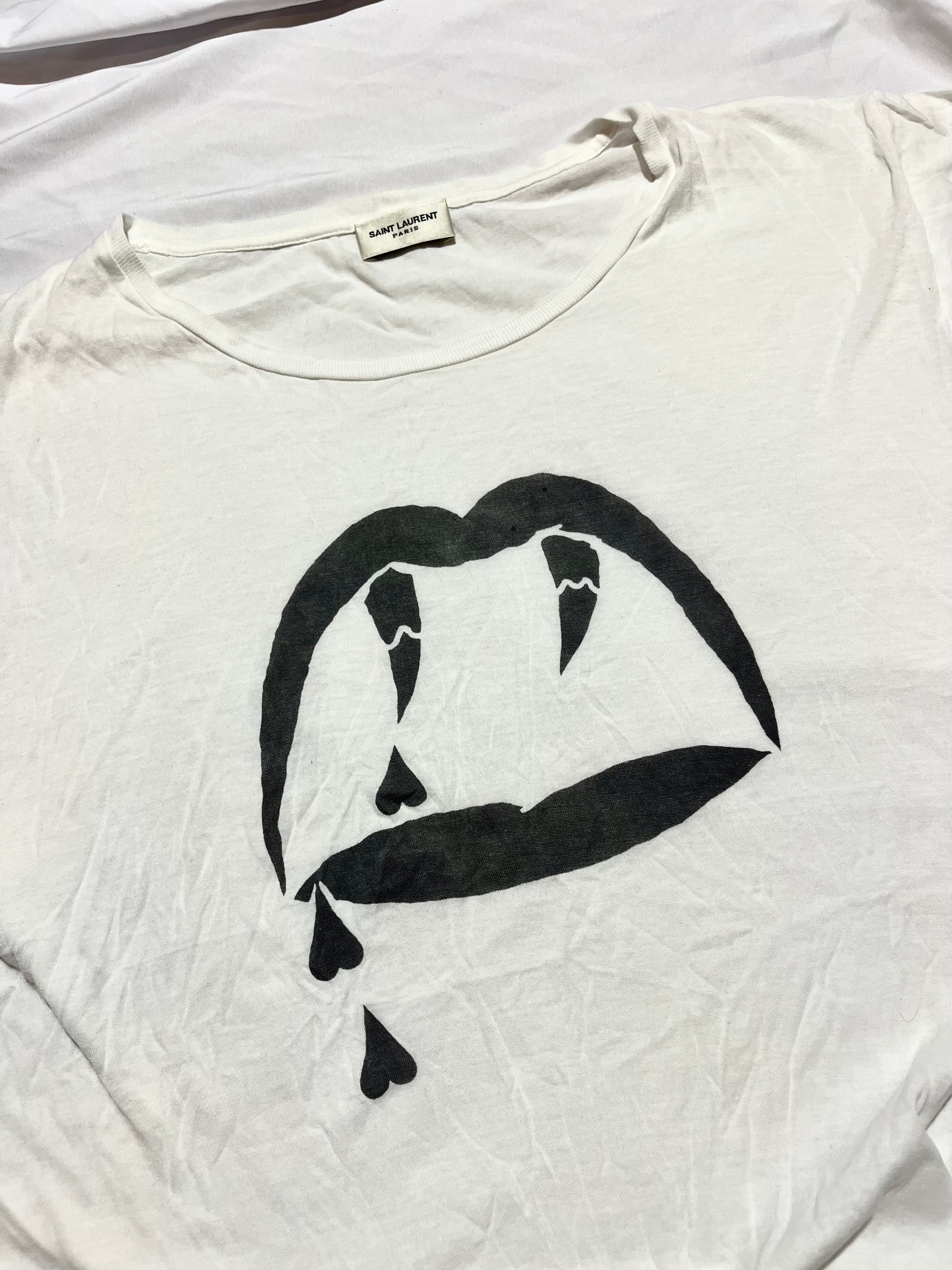 SAINT LAURENT PARIS SS14 'BLOODLUSTER' T-SHIRTS BY HEDI SLIMANE IN S / M