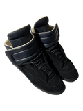 MAISON MARGIELA "FUTURE" HIGH TOP SNEAKER NAVY/BLACK SUEDE HIGH TOP SNEAKERS IN 46 DS
