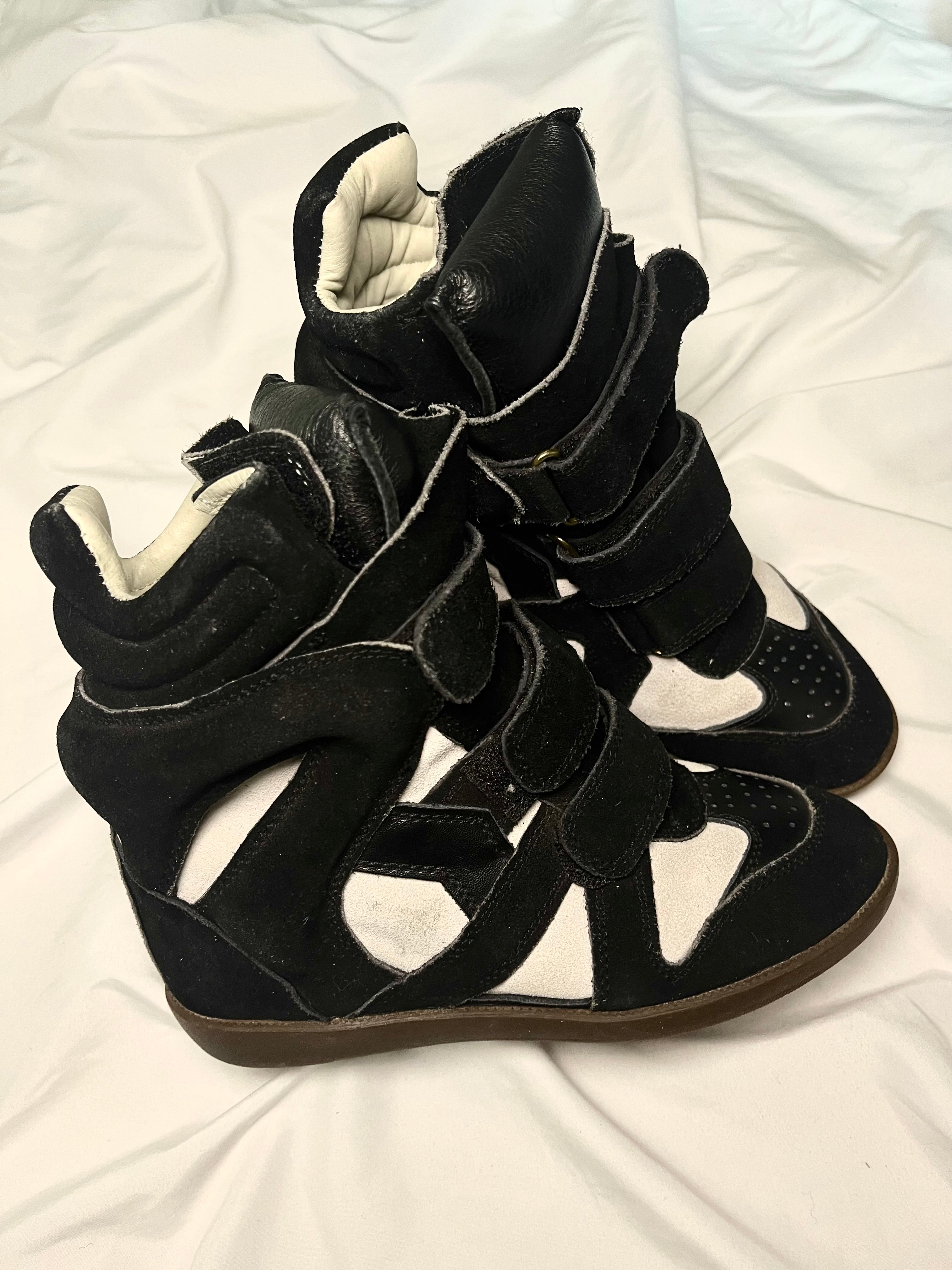 ISABEL MARANT “BEKETT” WEDGE SNEAKERS BLACK/WHITE