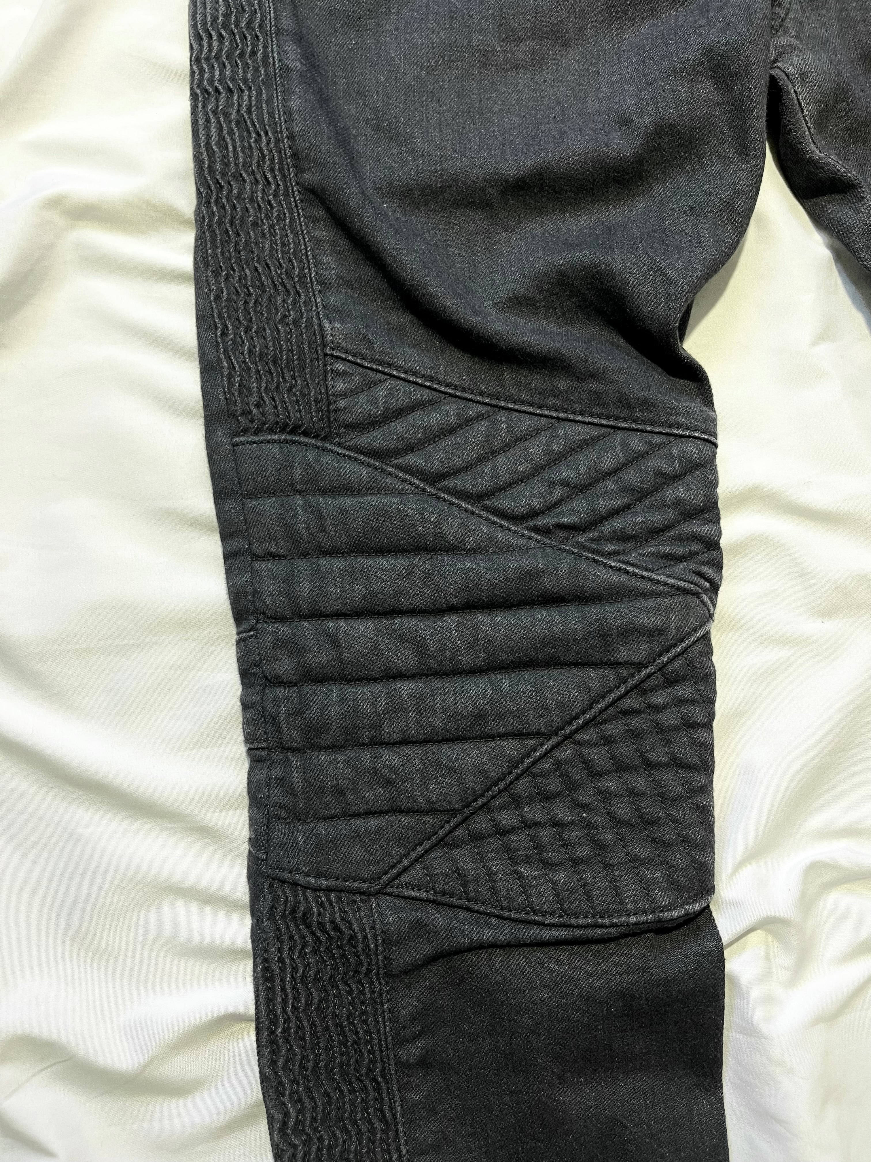 BALMAIN FW14 MULTI ZIPPER GREY BIKER DENIM BY OLIVIER ROUSTEING