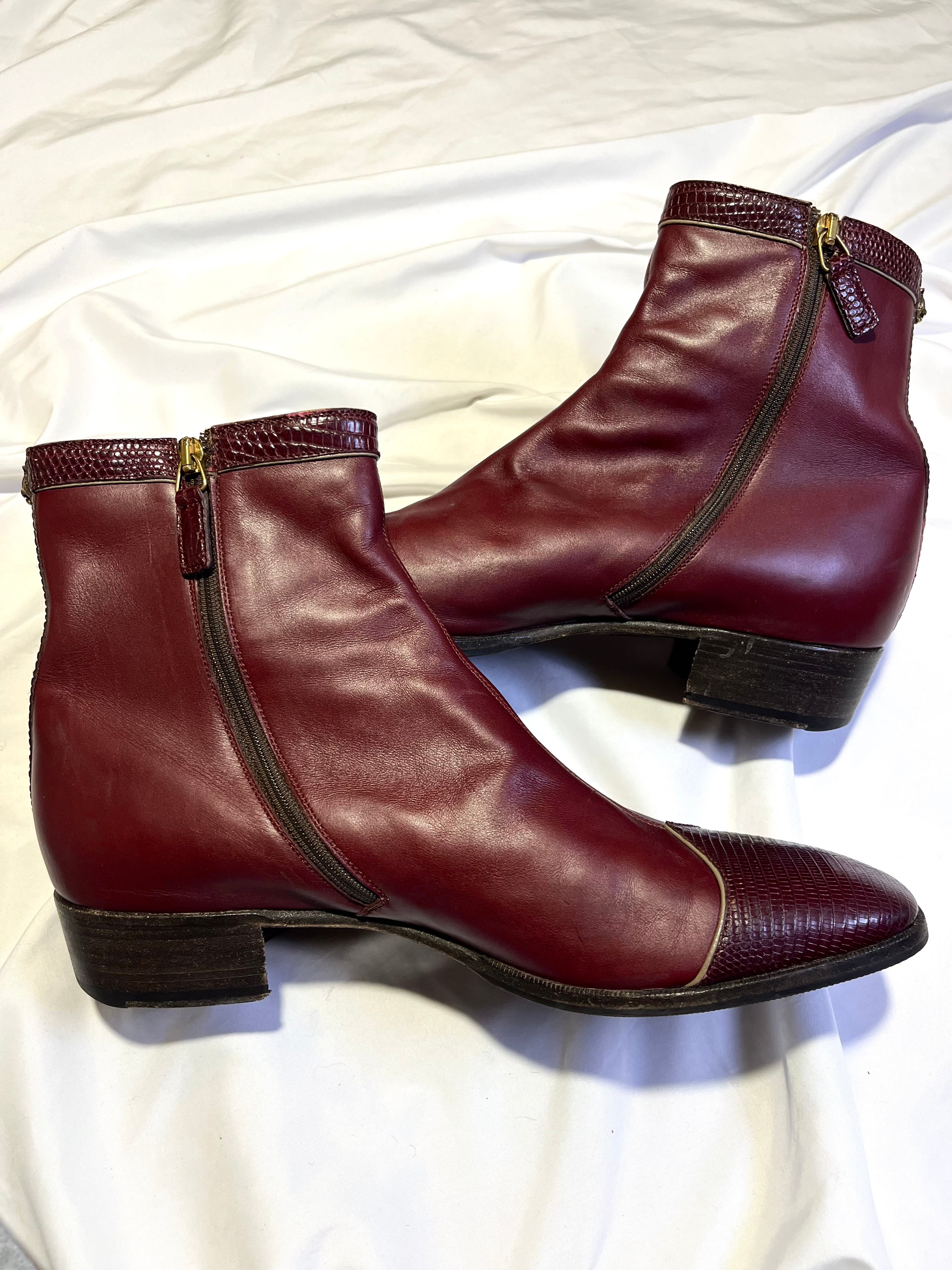 GUCCI DRAGON EMBROIDERED CHELSEA BOOTS WITH LIZARD SKIN TIPS