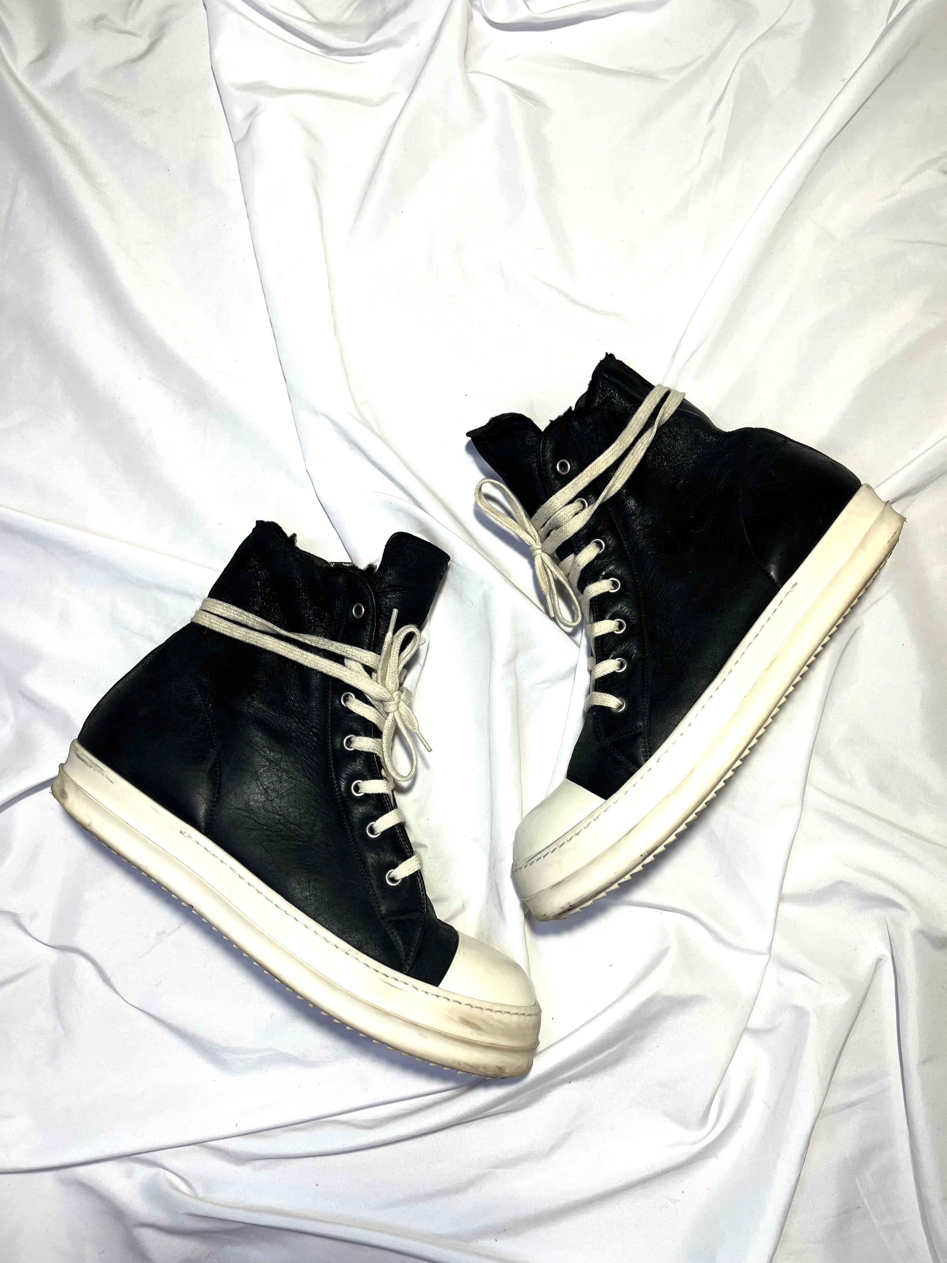 RICK OWENS FW17 'WALRUS' SHEARLING RAMONES HI-TOP