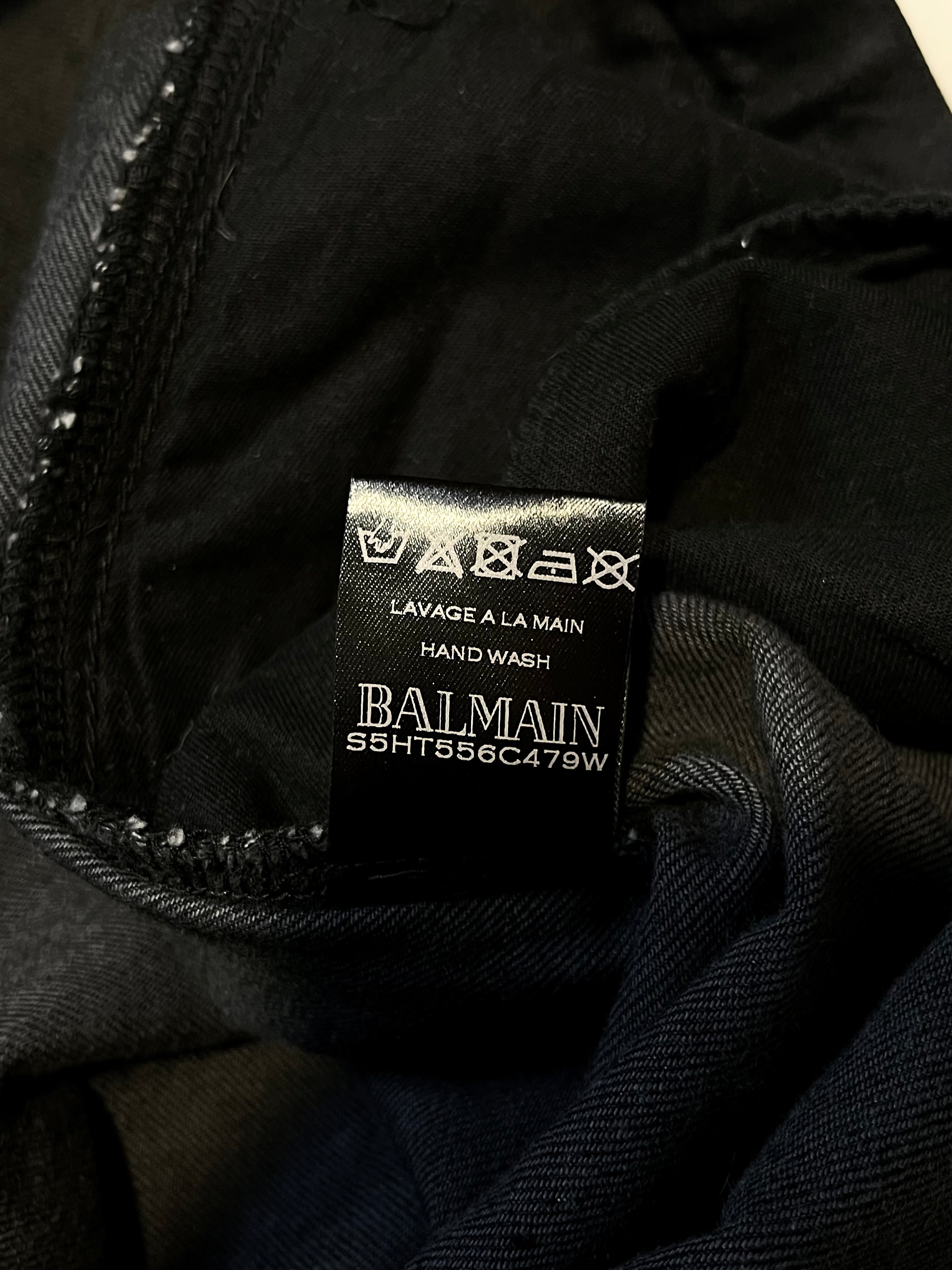 BALMAIN FW14 MULTI ZIPPER WAXED BIKER DENIM BY OLIVIER ROUSTEING