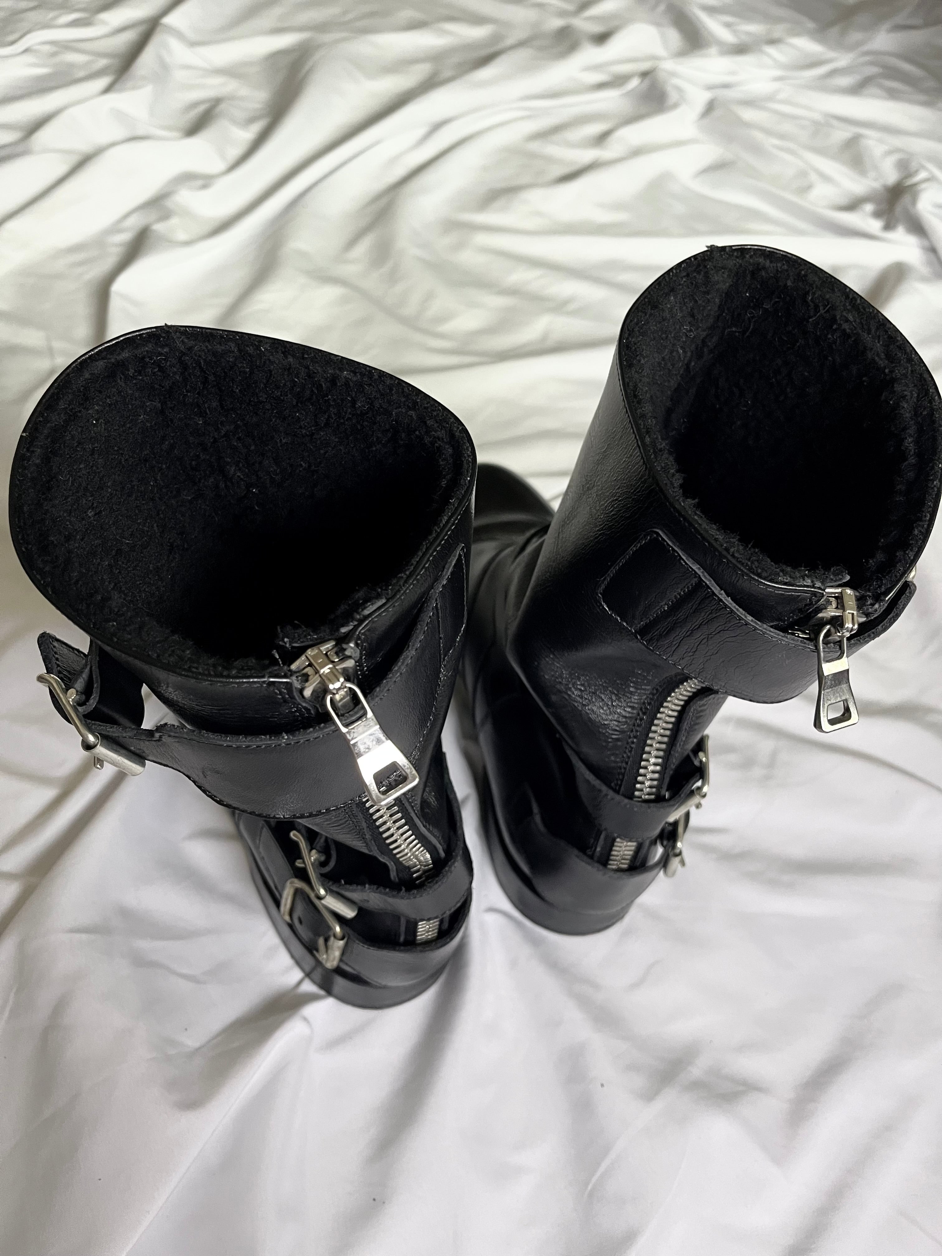BALMAIN FW12 ENGINEER BOOTS IN BLACK LEATHER BY CHRISTOPHE DECARNIN
