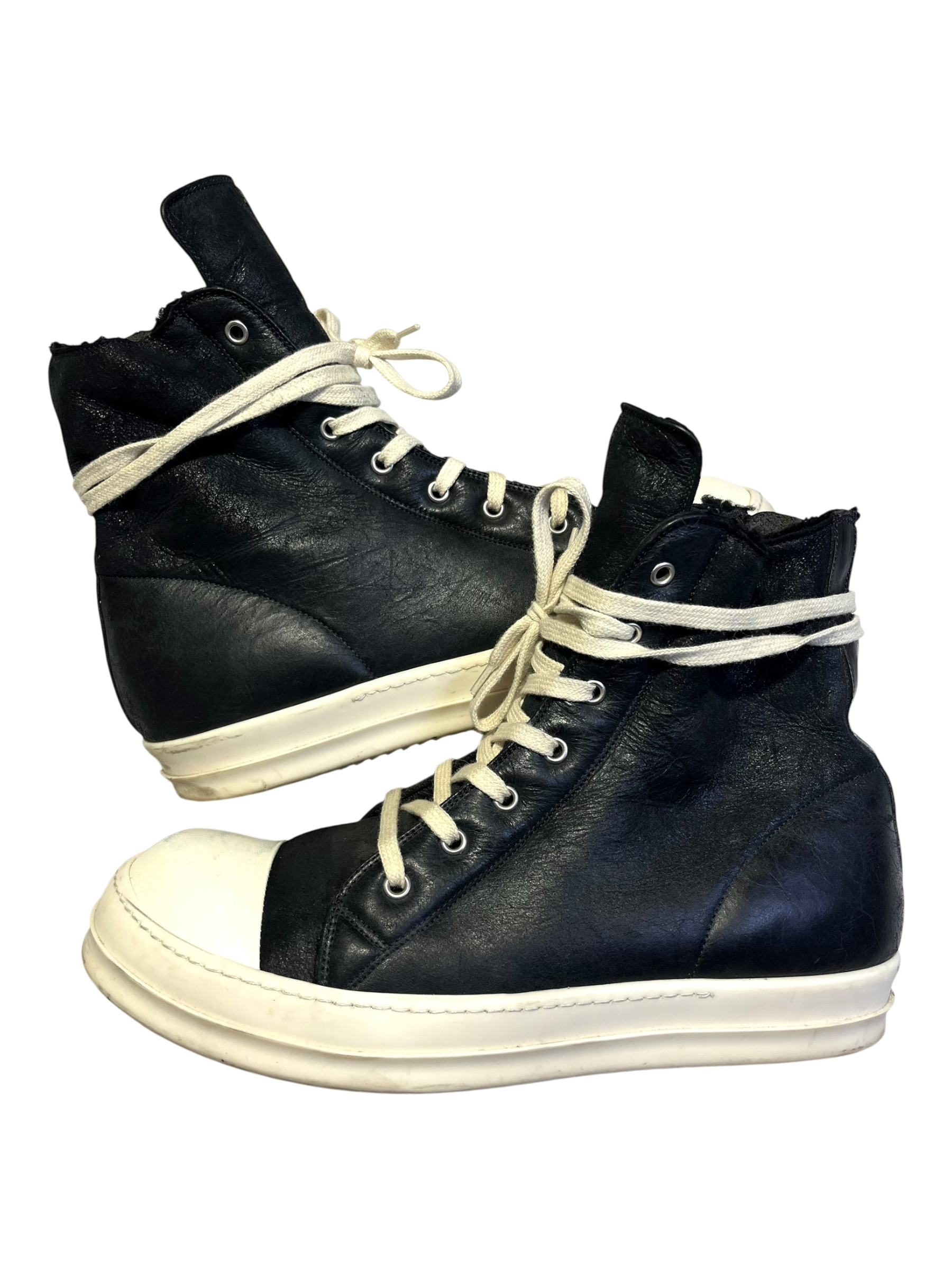 RICK OWENS FW17 'WALRUS' SHEARLING RAMONES HI-TOP