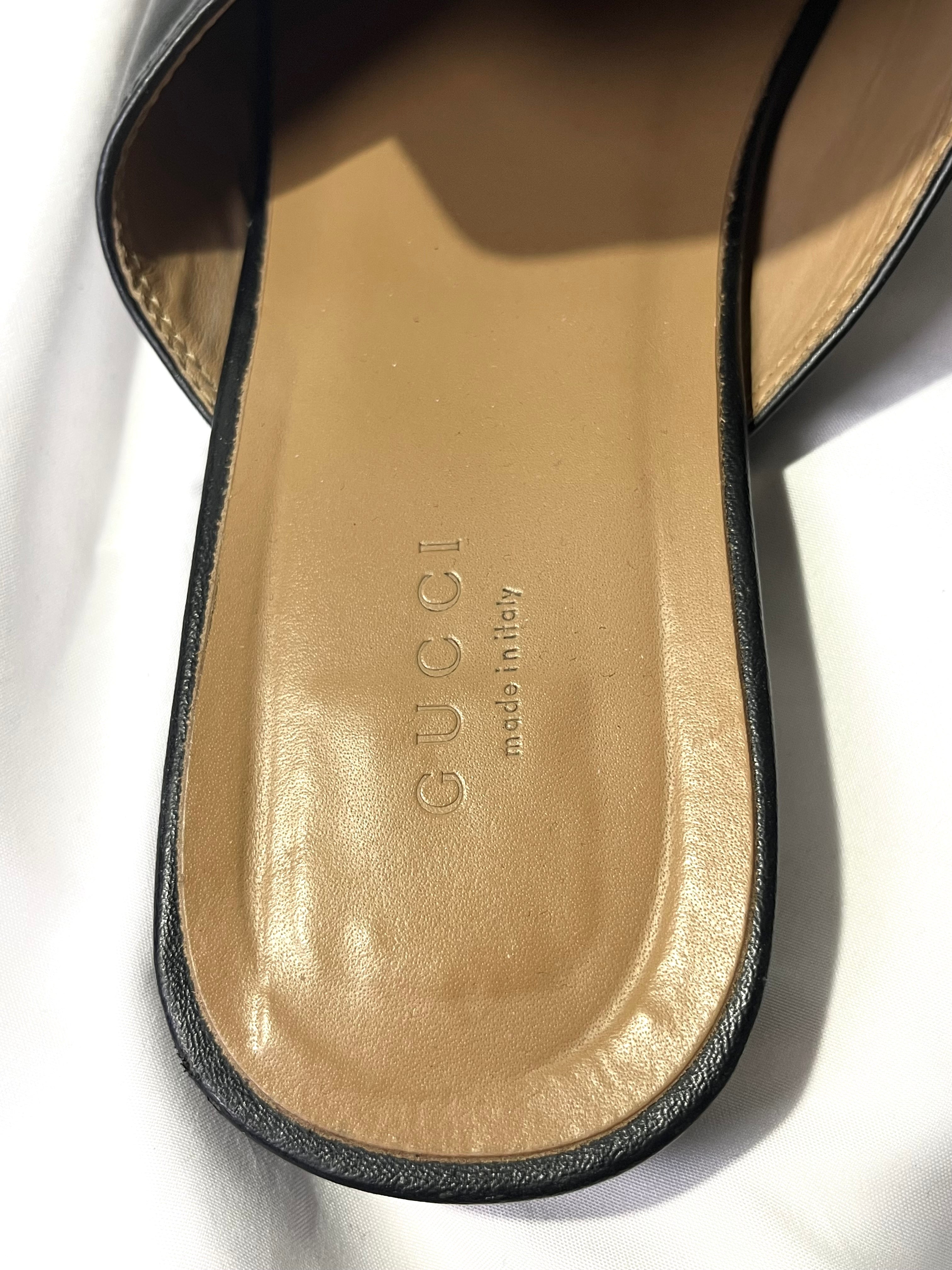 GUCCI PRINCETOWN HORSEBIT LEATHER SLIPPERS IN 45