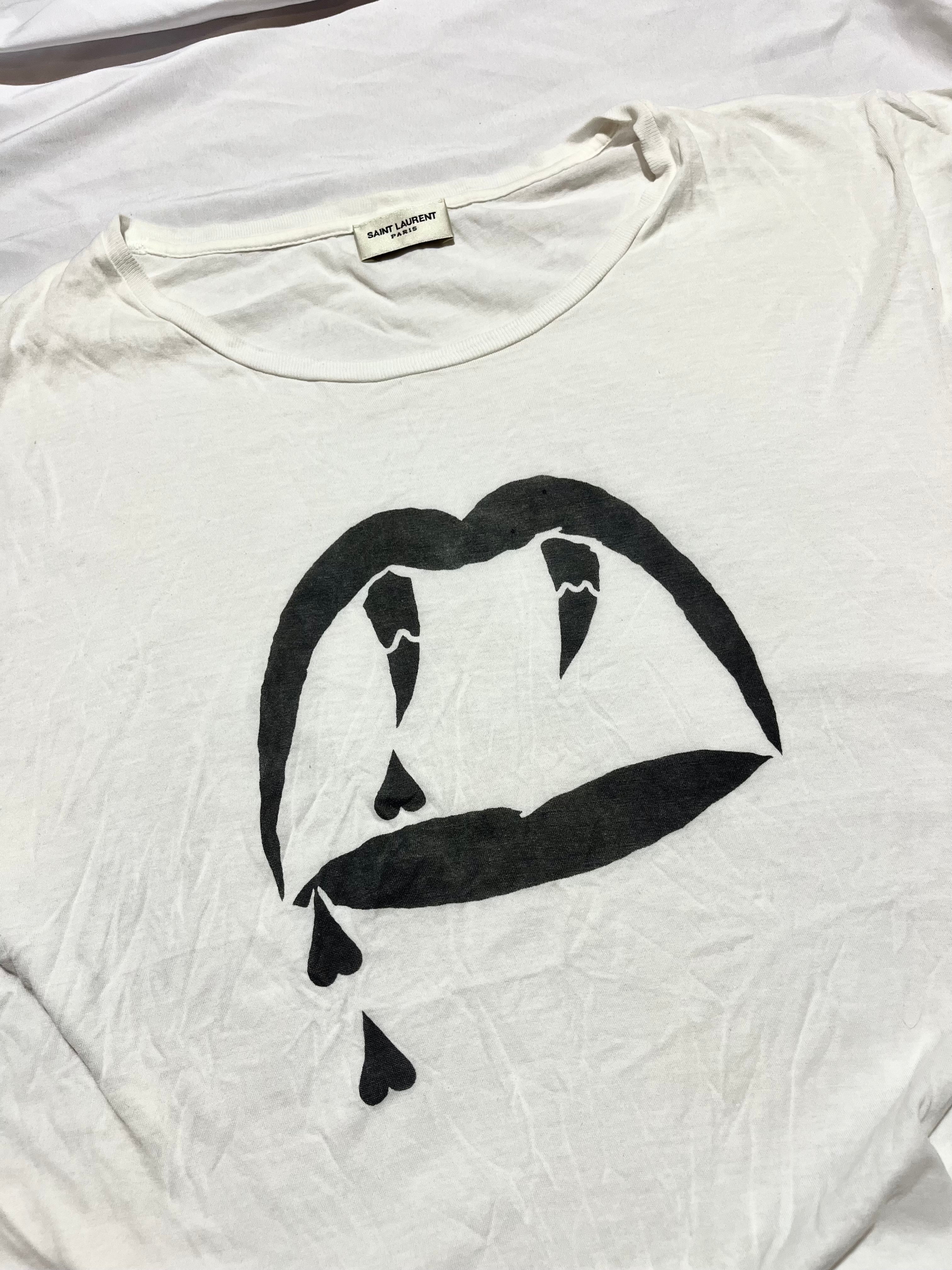 SAINT LAURENT PARIS SS14 'BLOODLUSTER' T-SHIRTS BY HEDI SLIMANE IN S / M