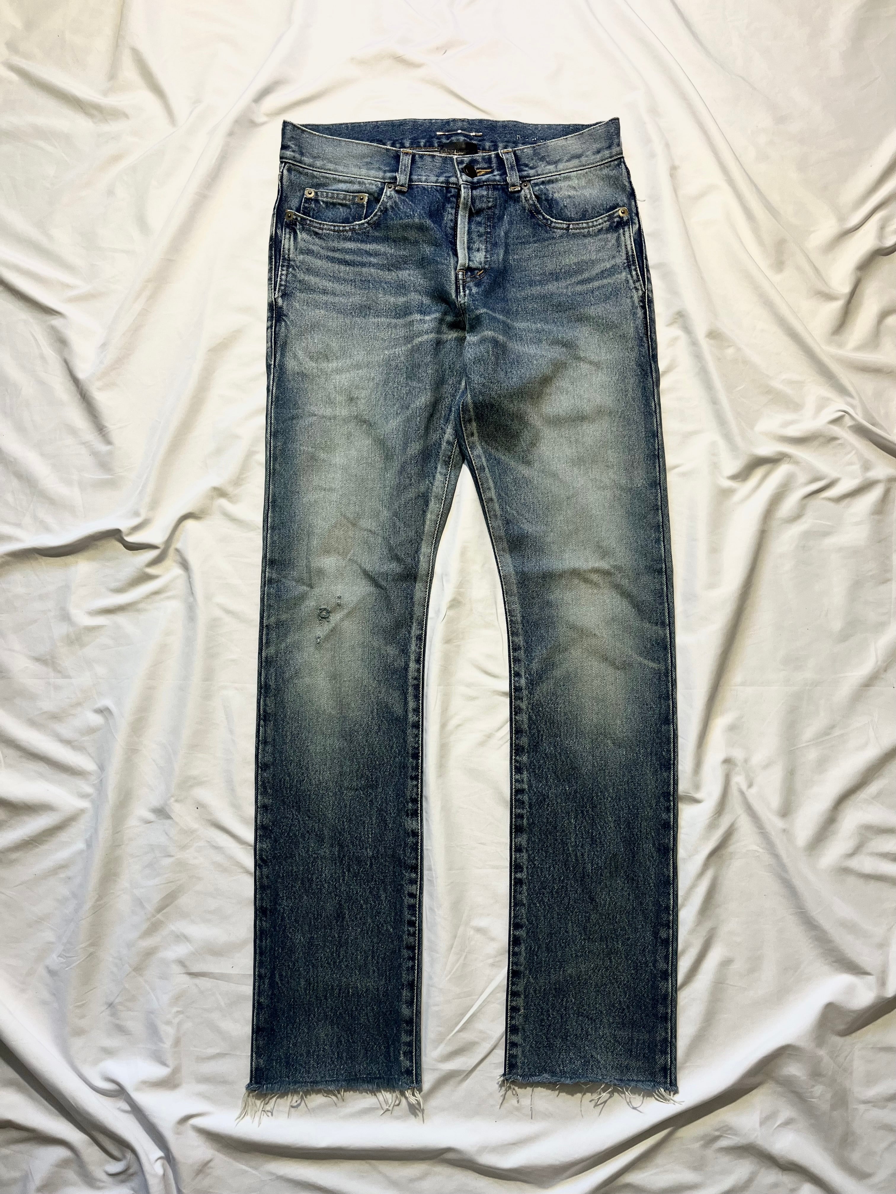 SAINT LAURENT FW19 D18 PAISLEY BANDANA DENIM BY ANTHONY VACCARELLO IN W28