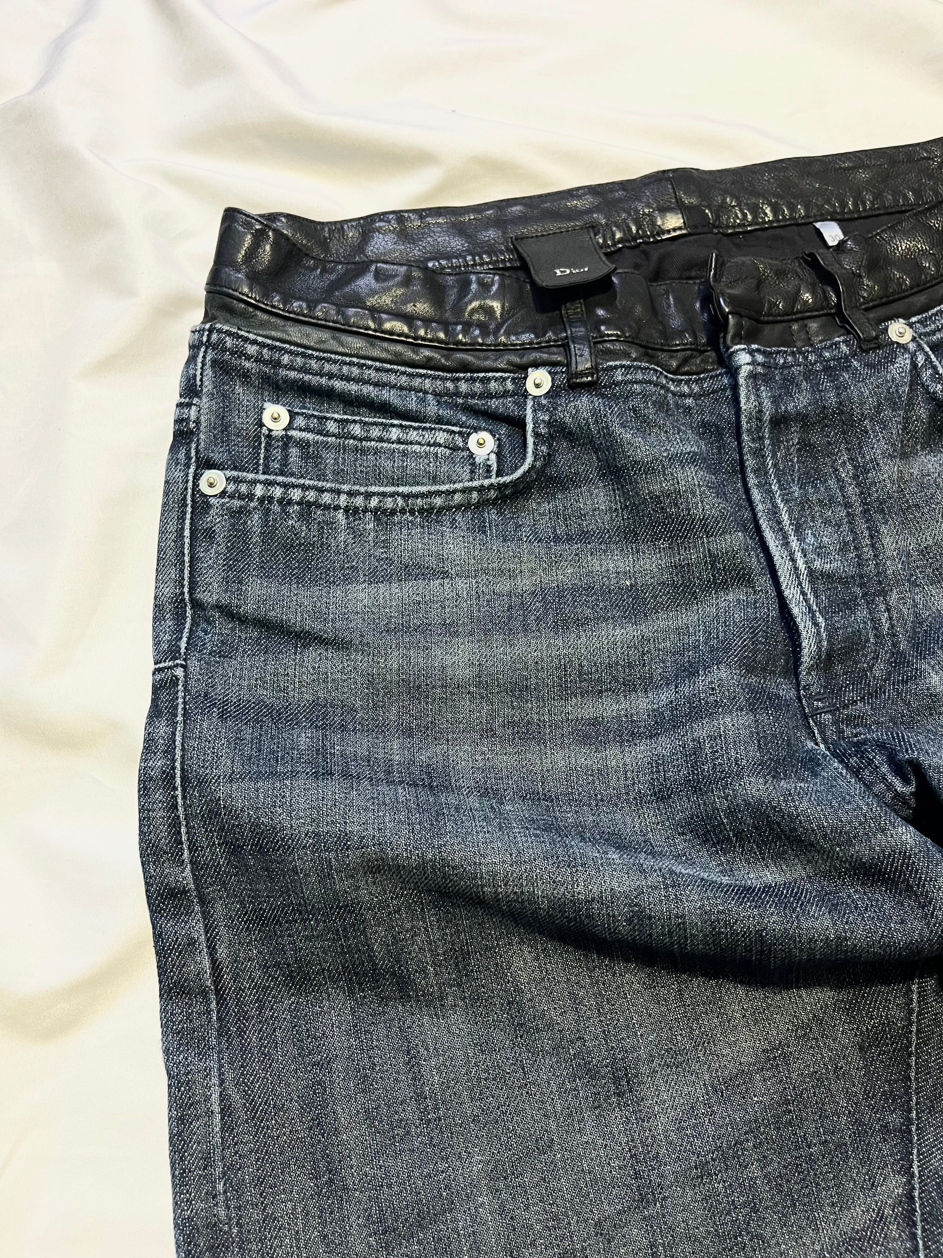 DIOR HOMME CUMMERBUND LEATHER WAISTBAND DENIM BY KRIS VAN ASSCHE