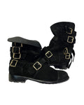 GIUSEPPE ZANOTTI FW12 ENGINEER BOOTS IN BLACK SUEDE LEATHER