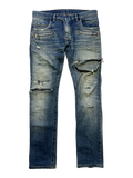 BALMAIN DESTROYED CRASH BIKER DENIM BY OLIVIER ROUSTEING
