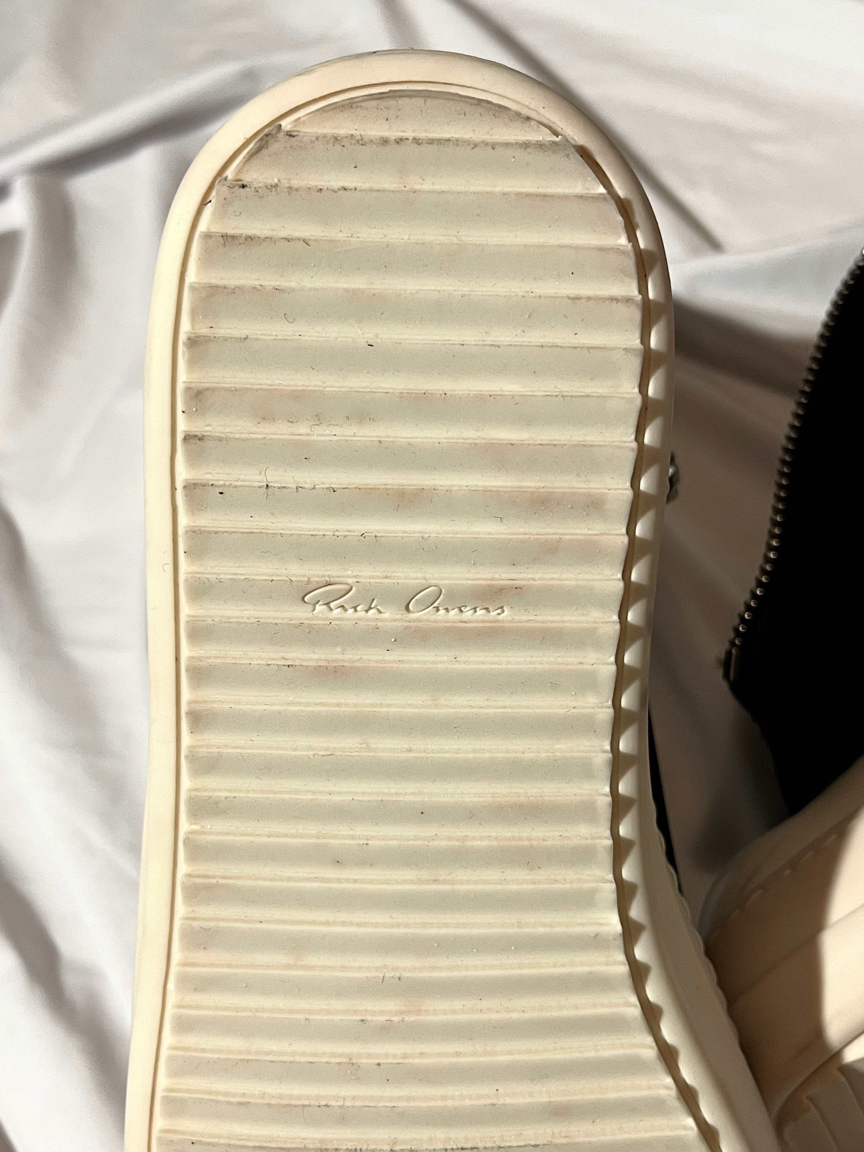 RICK OWENS SS15 'FAUN' BLACK/MILK OG LEATHER LACELESS /MOUNTAIN RAMONES