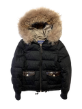 BURBERRY BLUE LABEL 2009 REAL FUR LEATHER DETAILS PUFFER DOWN JACKET