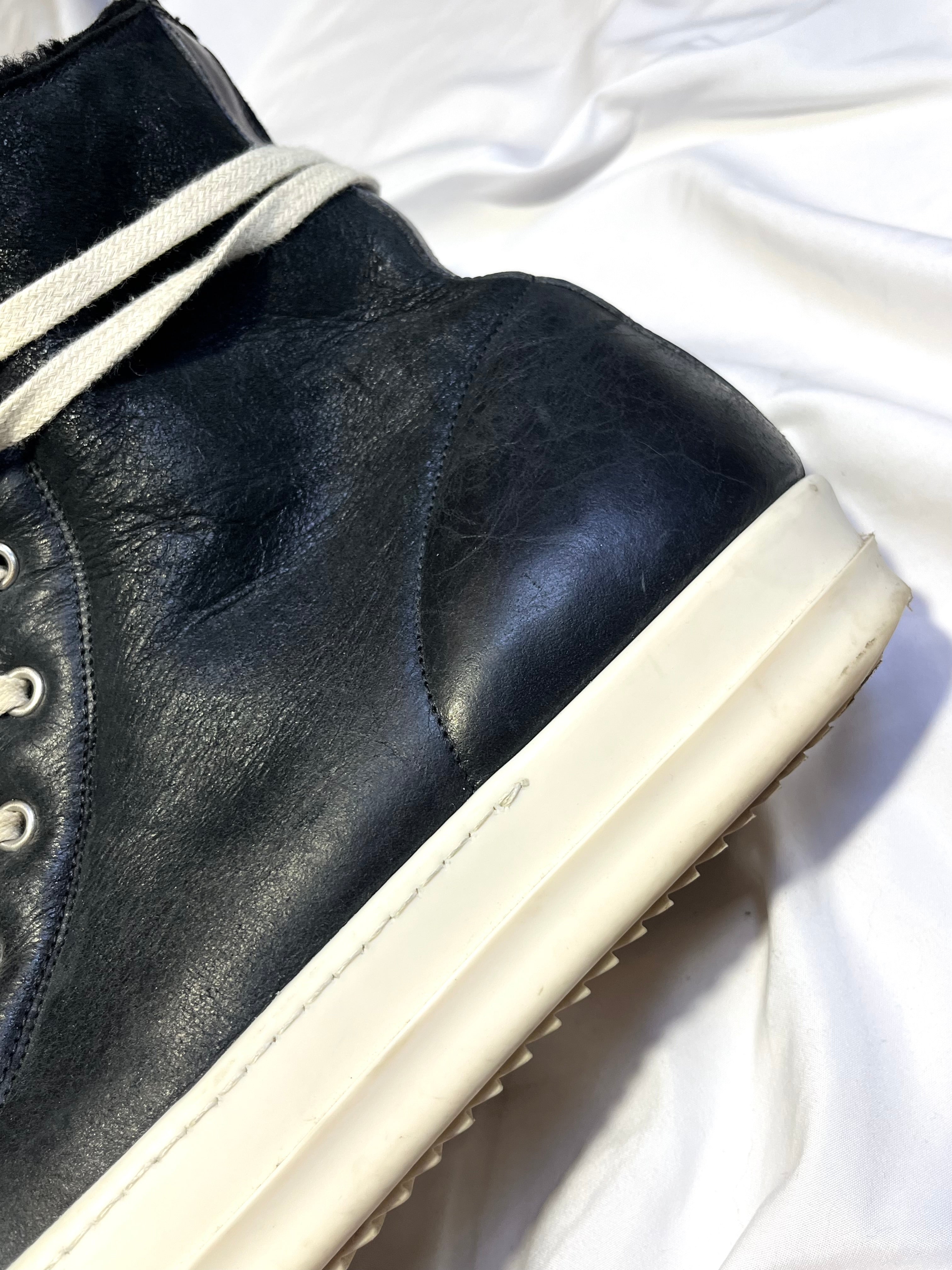 RICK OWENS FW17 'WALRUS' SHEARLING RAMONES HI-TOP