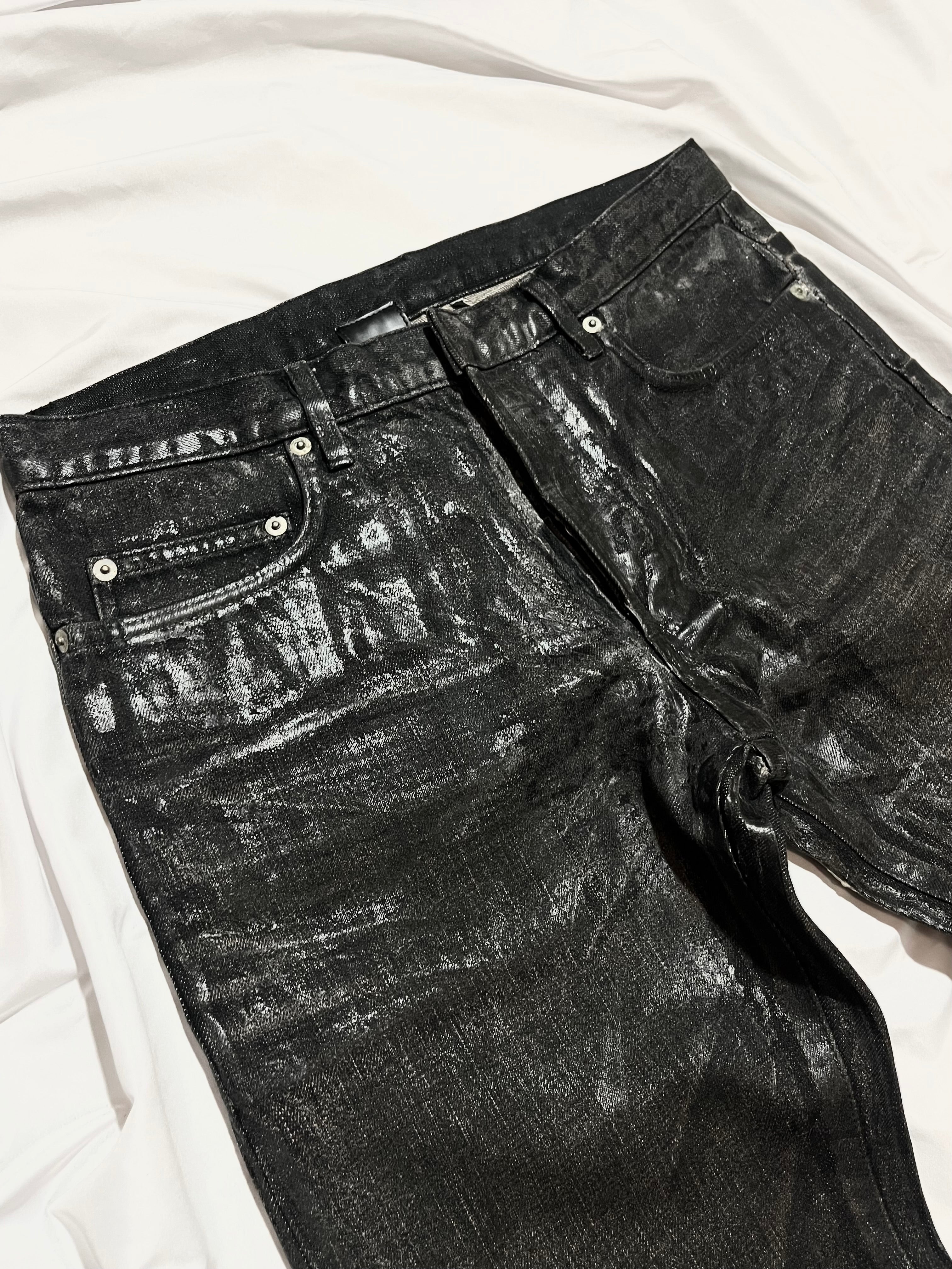 DIOR FW07 'NAVIGATE' WAXED LUSTERS COATED DENIM