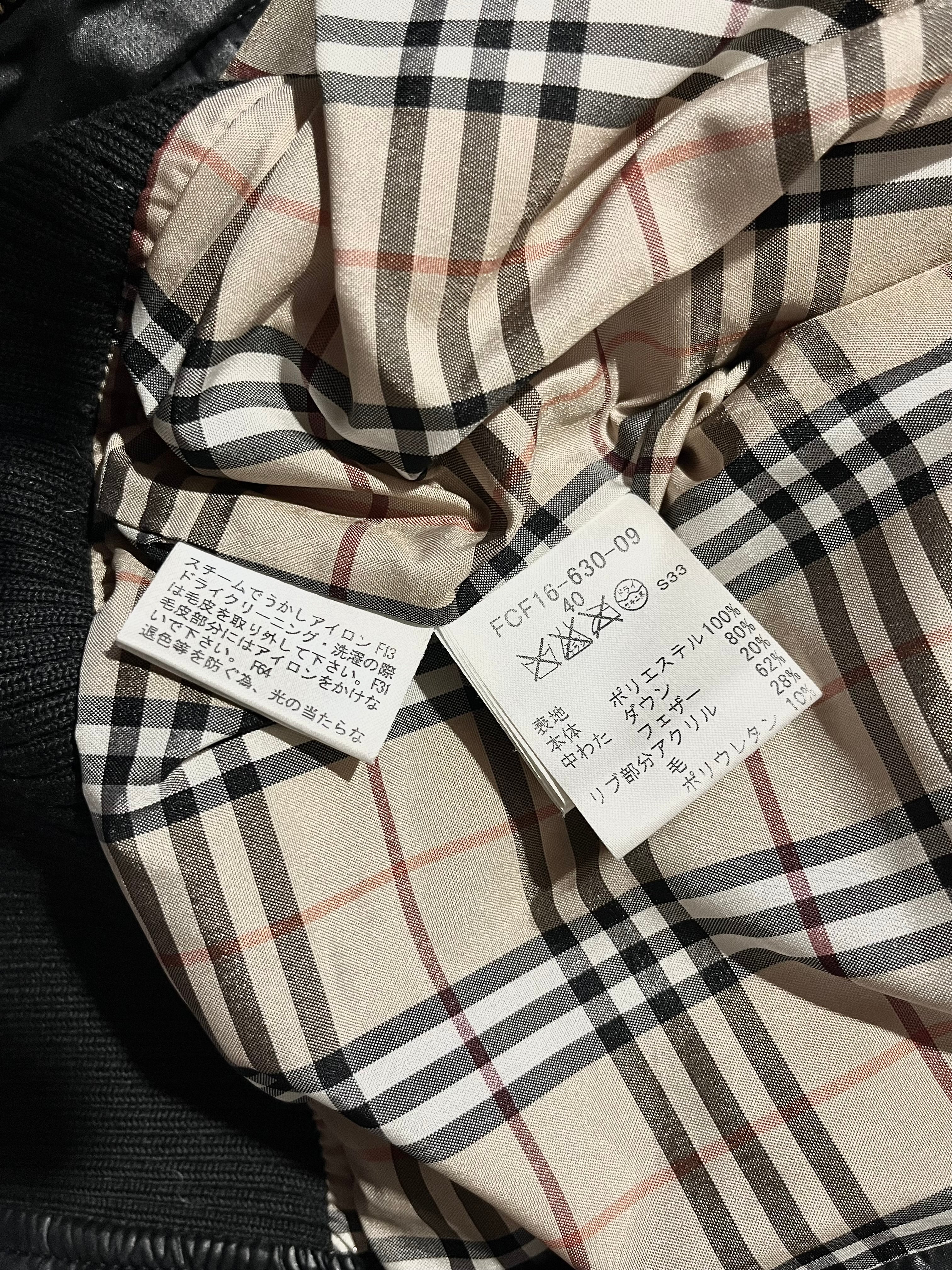 BURBERRY BLUE LABEL 2009 REAL FUR NOVA CHECK PUFFER DOWN JACKET