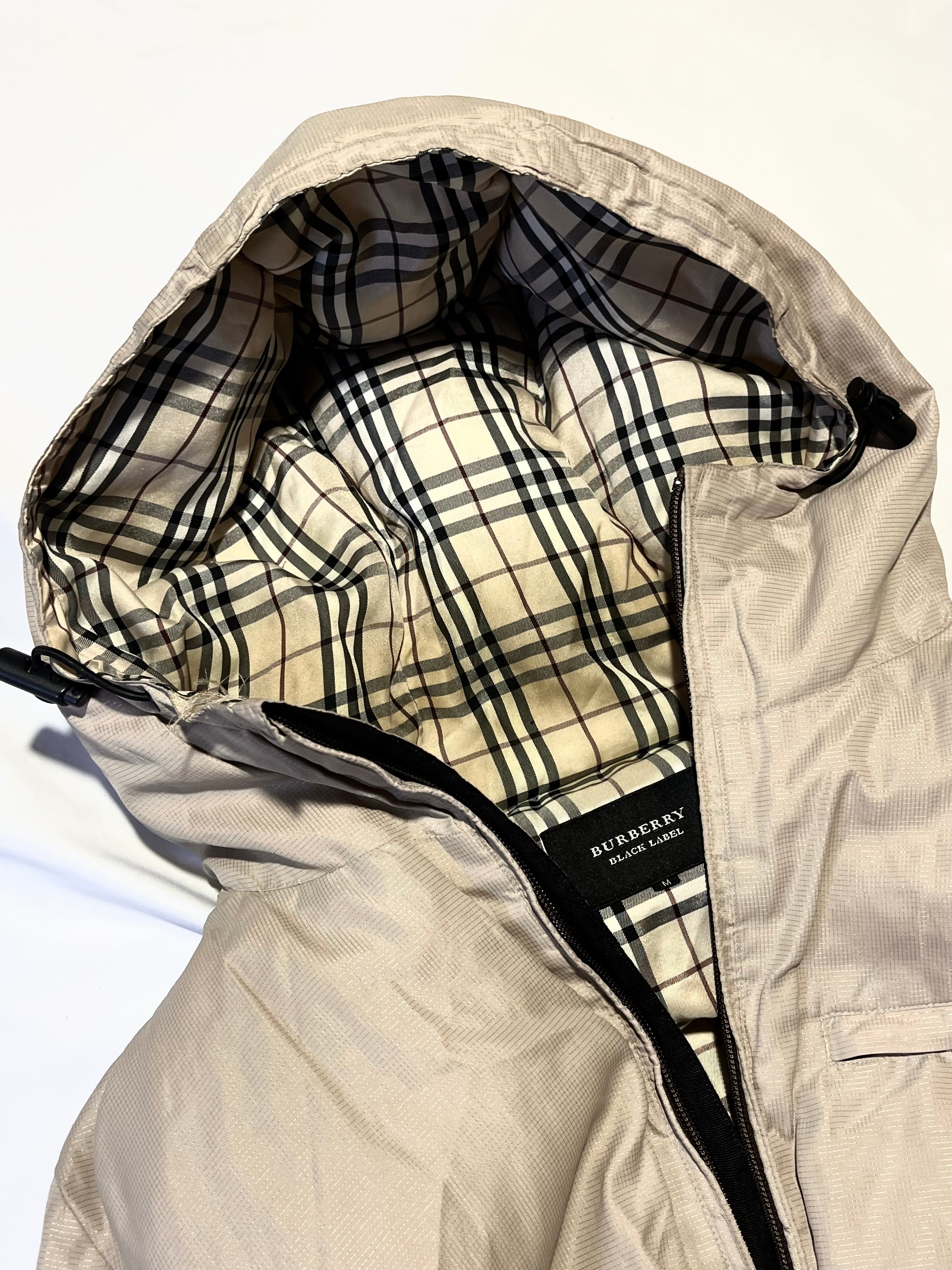 BURBERRY BLACK LABEL OG NOVA CHECK HOODED DOWN JACKET