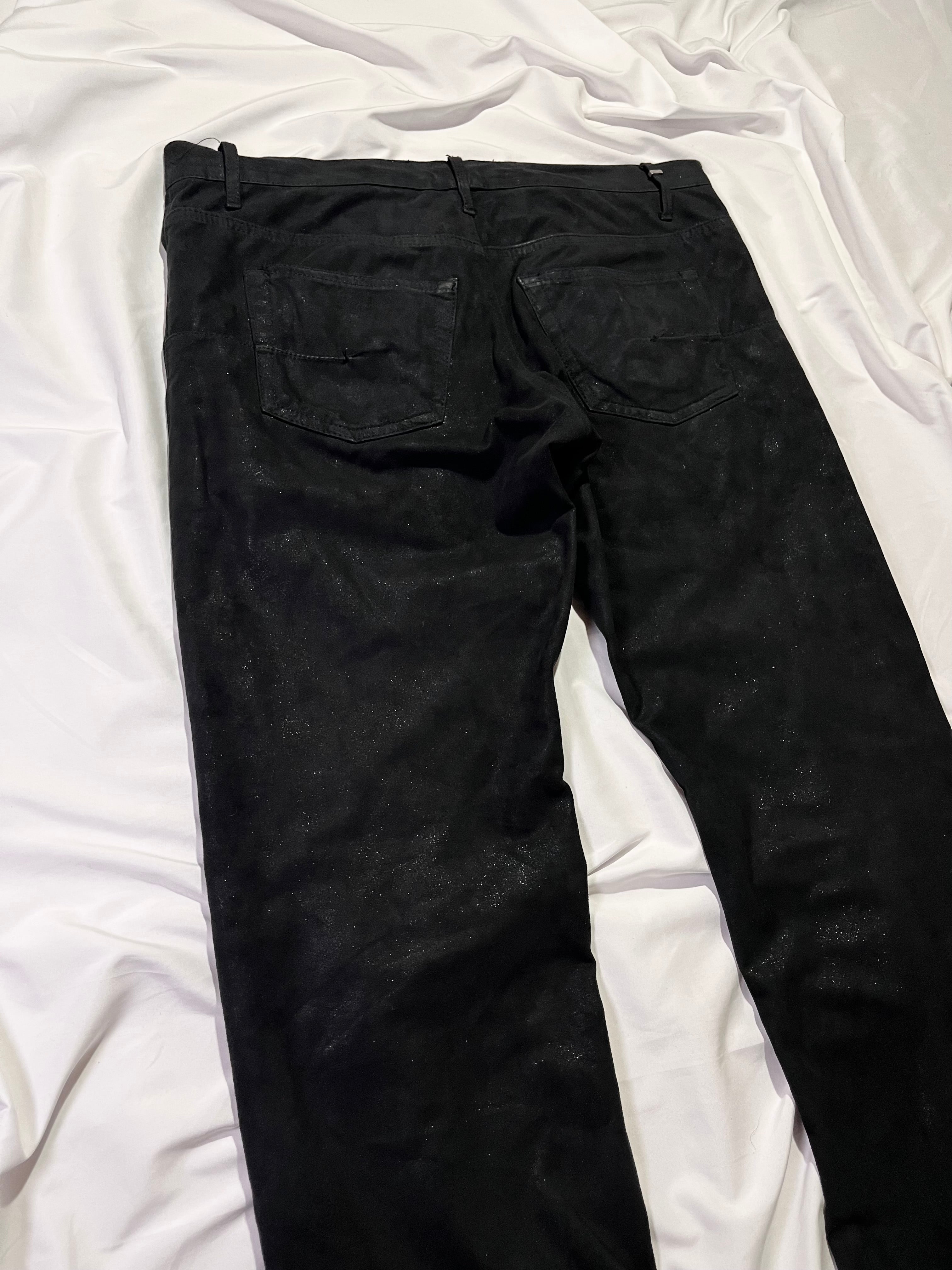 DIOR GLITTER COATED MOLESKIN TROUSERS BY KRISS VAN ASSCHE IN W33