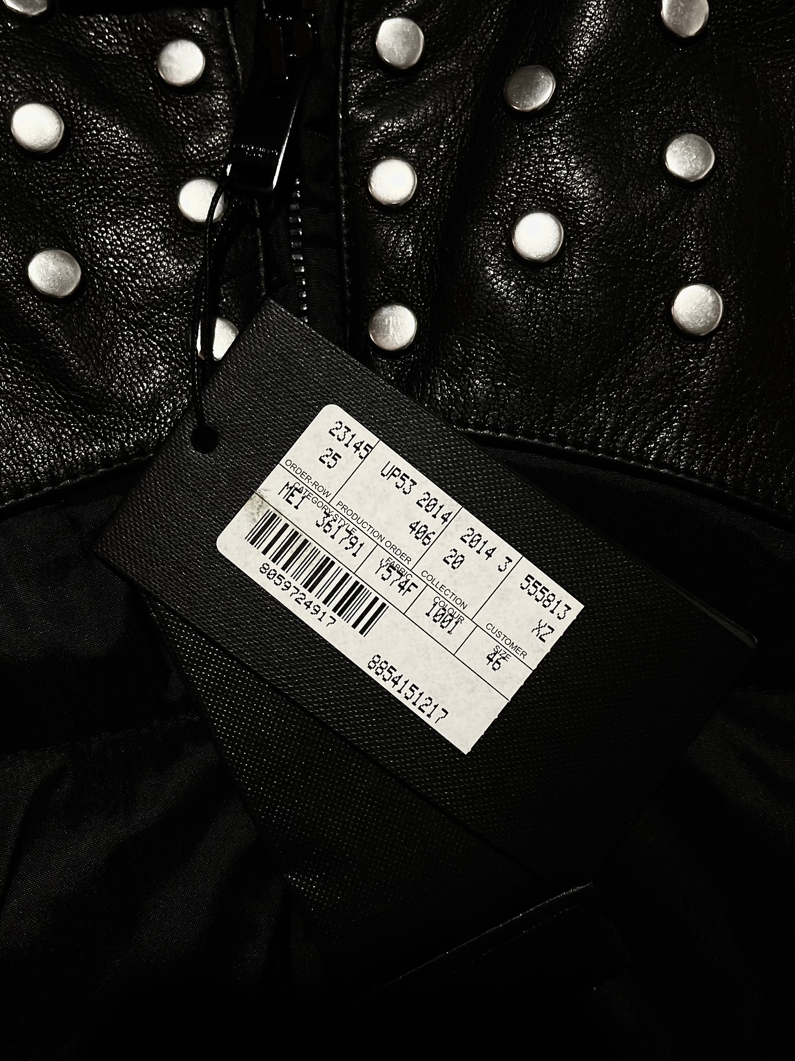 SAINT LAURENT PARIS FW13 STUDDED LEATHER PUFFER BY HEDI SLIMANE IN 46 BRAND NEW WITH TAGS