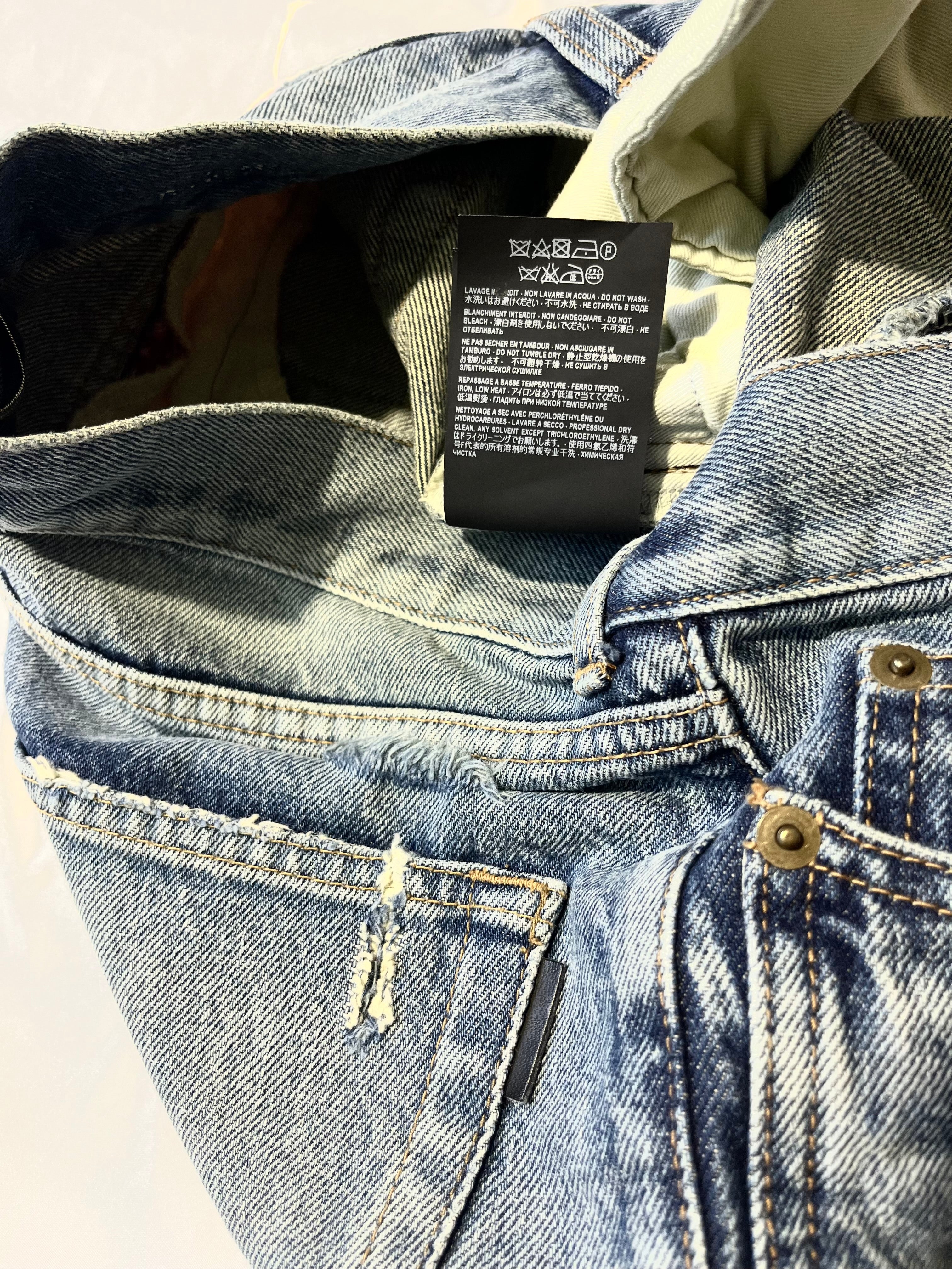 SAINT LAURENT FW19 D18 PAISLEY BANDANA DENIM BY ANTHONY VACCARELLO IN W28