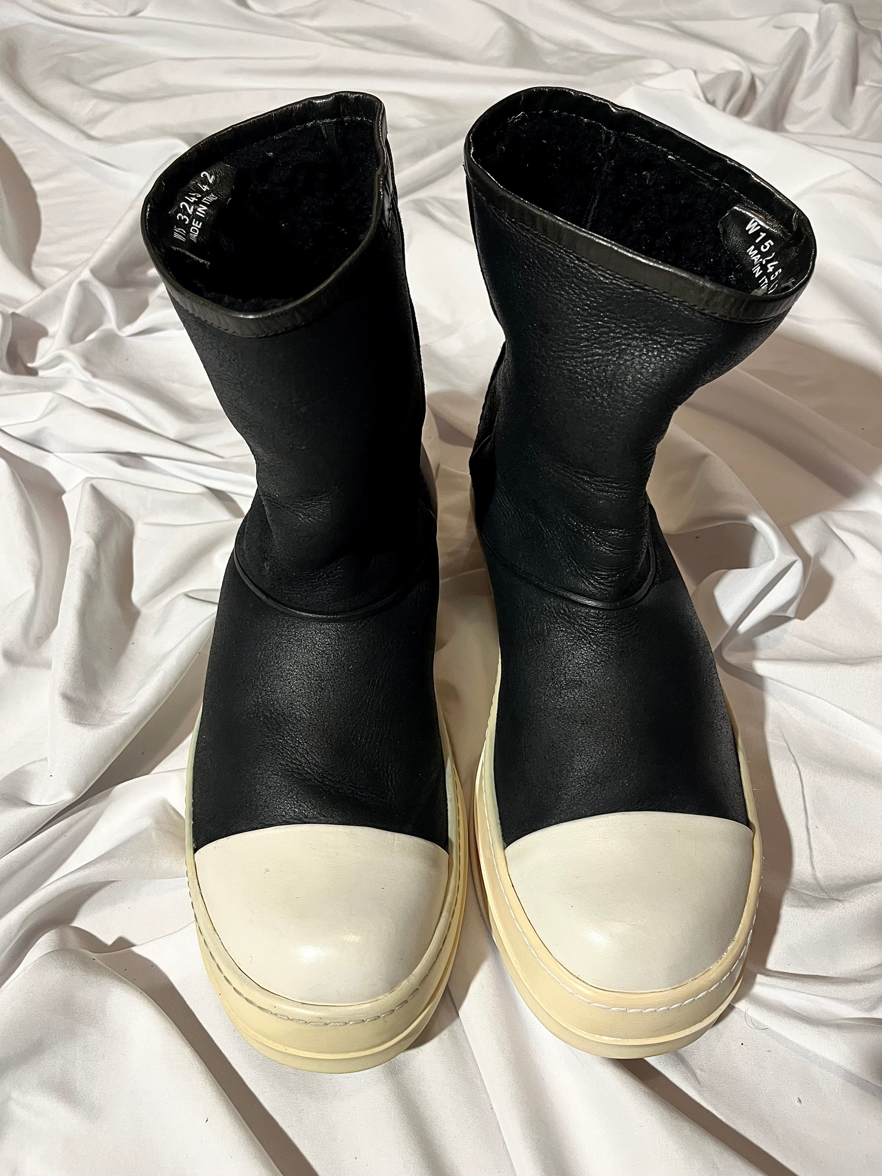 RICK OWENS FW15 'SPHINX' SHEARLING UGG RAMONES BOOTS