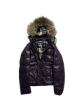 BURBERRY BLUE LABEL 2009 REAL FUR NOVA CHECK PUFFER DOWN JACKET