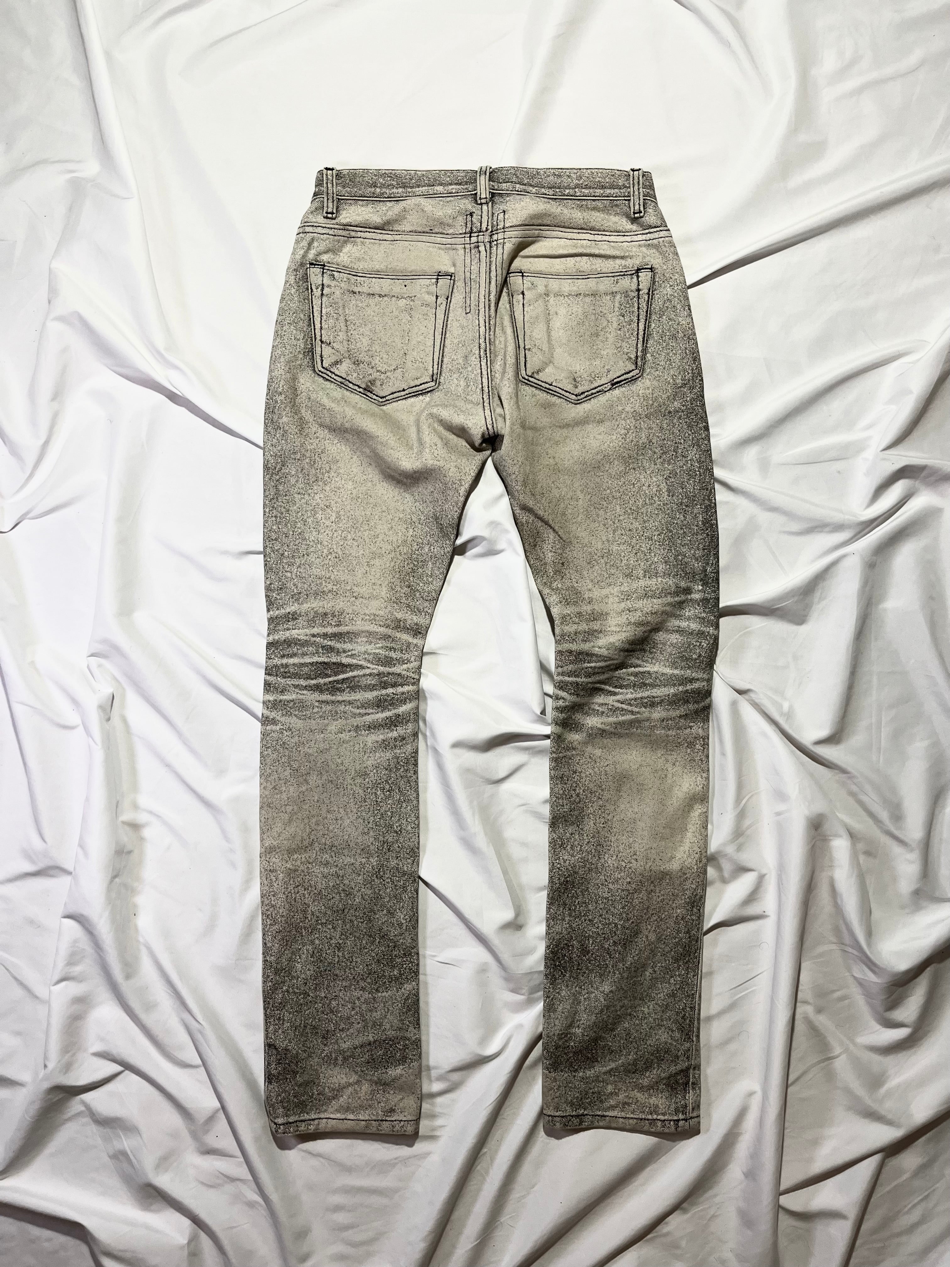 RICK OWENS O&M 2016 DRKSHDW PAINTED DETROIT CUT DENIM IN W28