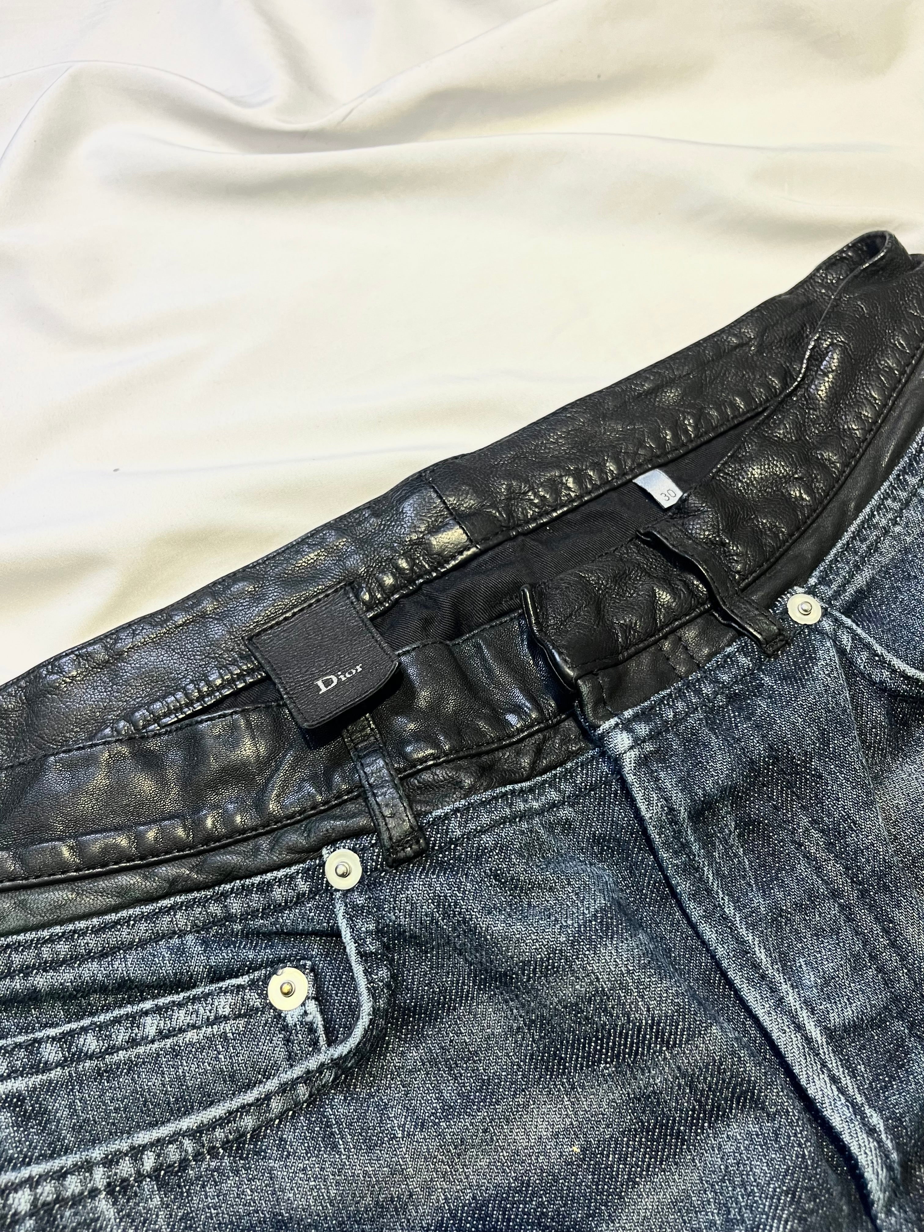 DIOR HOMME CUMMERBUND LEATHER WAISTBAND DENIM BY KRIS VAN ASSCHE