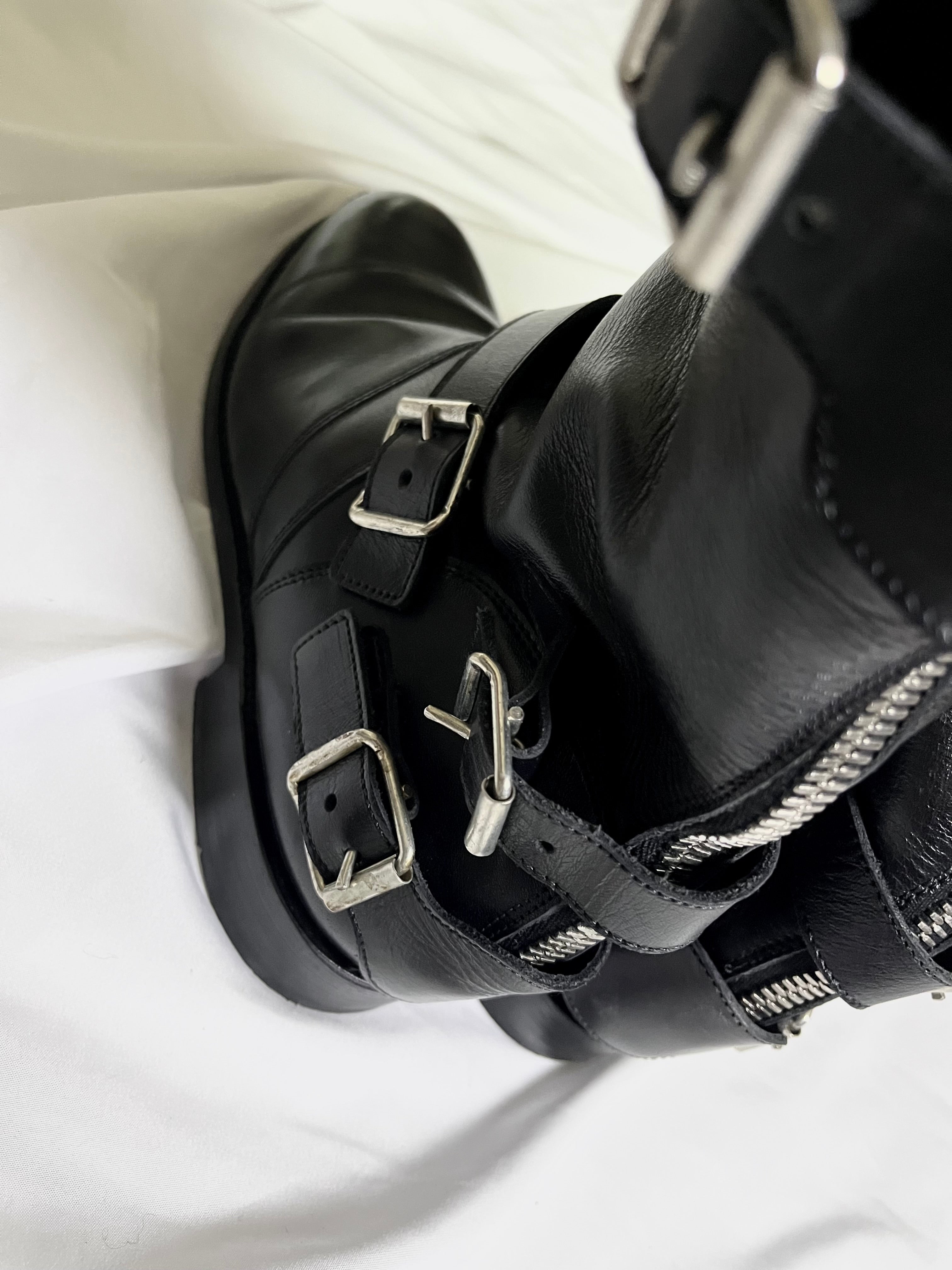 BALMAIN FW12 ENGINEER BOOTS IN BLACK LEATHER BY CHRISTOPHE DECARNIN