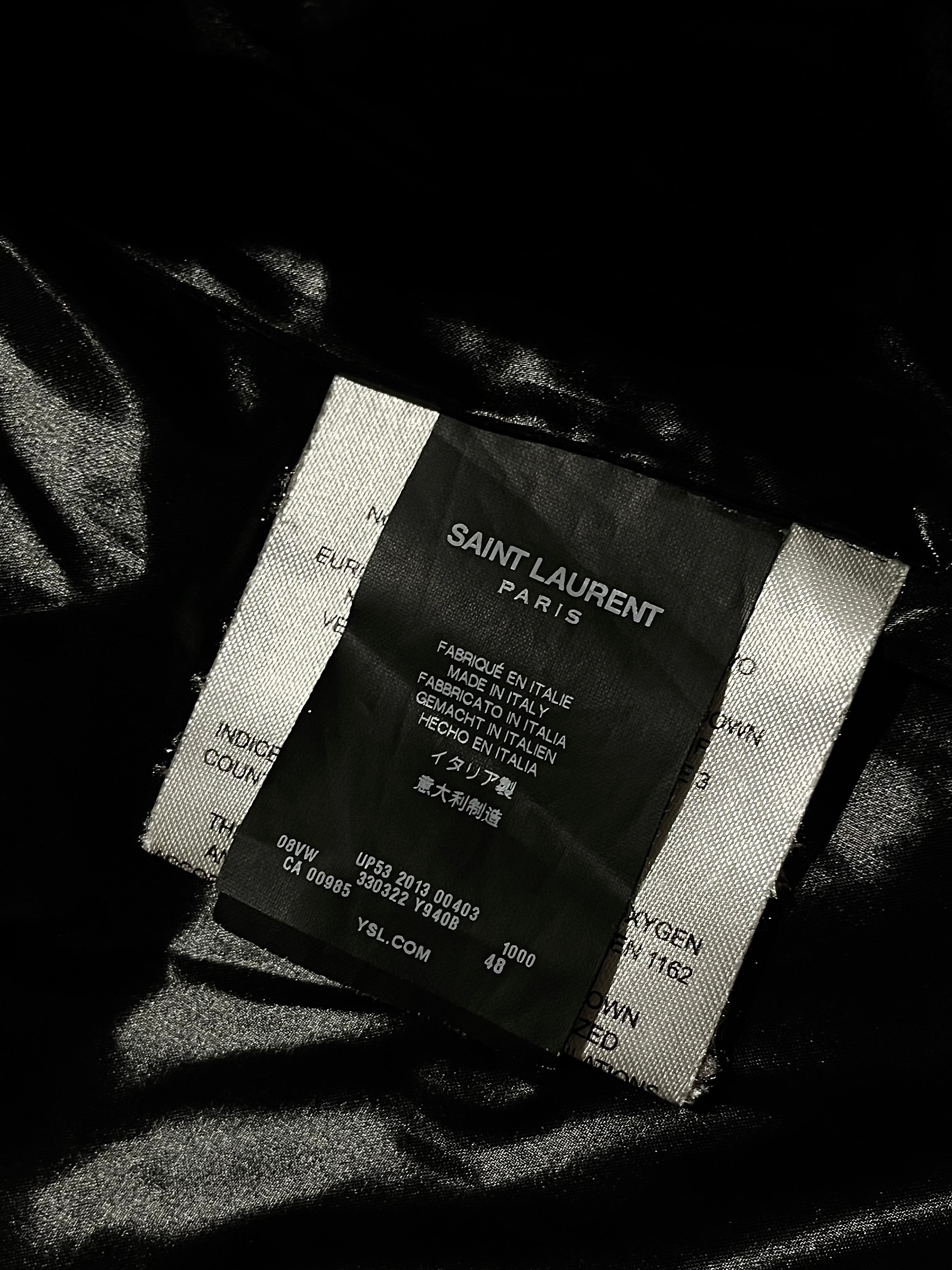 SAINT LAURENT PARIS FW13 GLOSSY LEATHER PUFFER BY HEDI SLIMANE IN 48