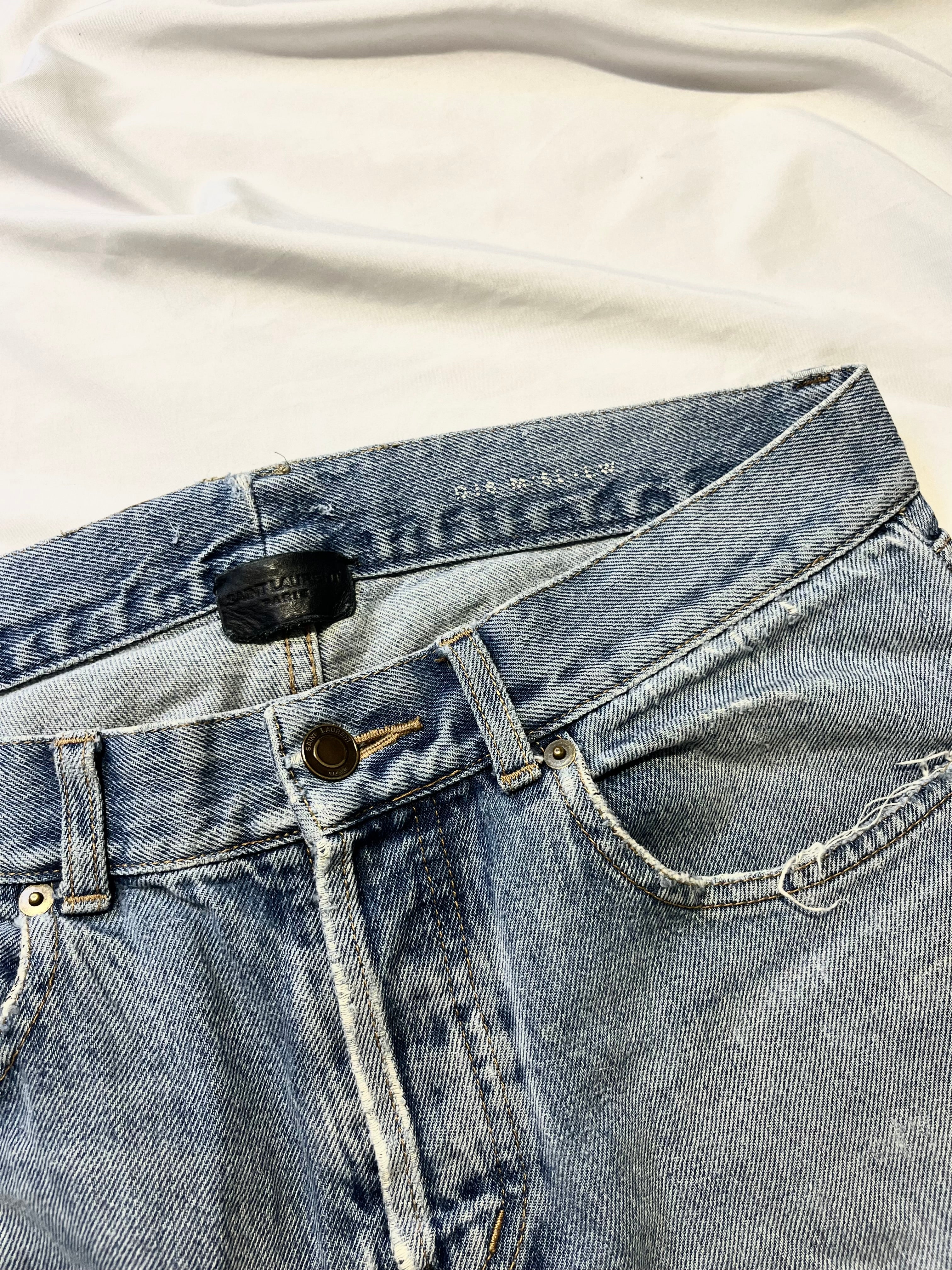 SAINT LAURENT FW19 D18 PAISLEY BANDANA DENIM BY ANTHONY VACCARELLO IN W32