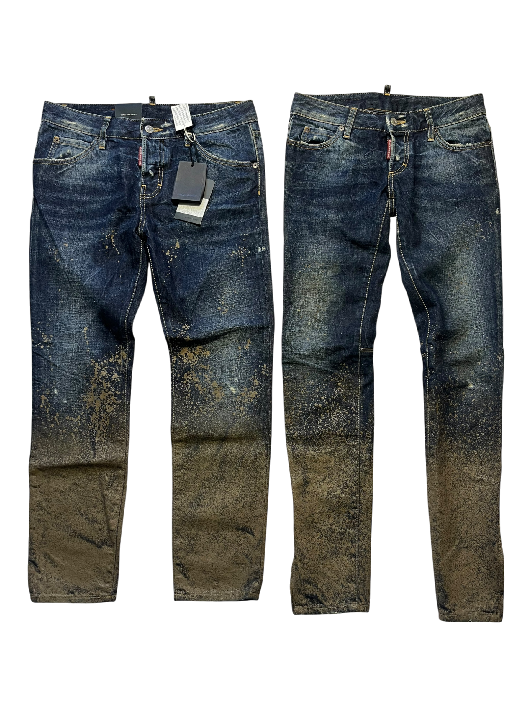 DSQUARED2 2015 RUNWAY MUD COATED JEANS