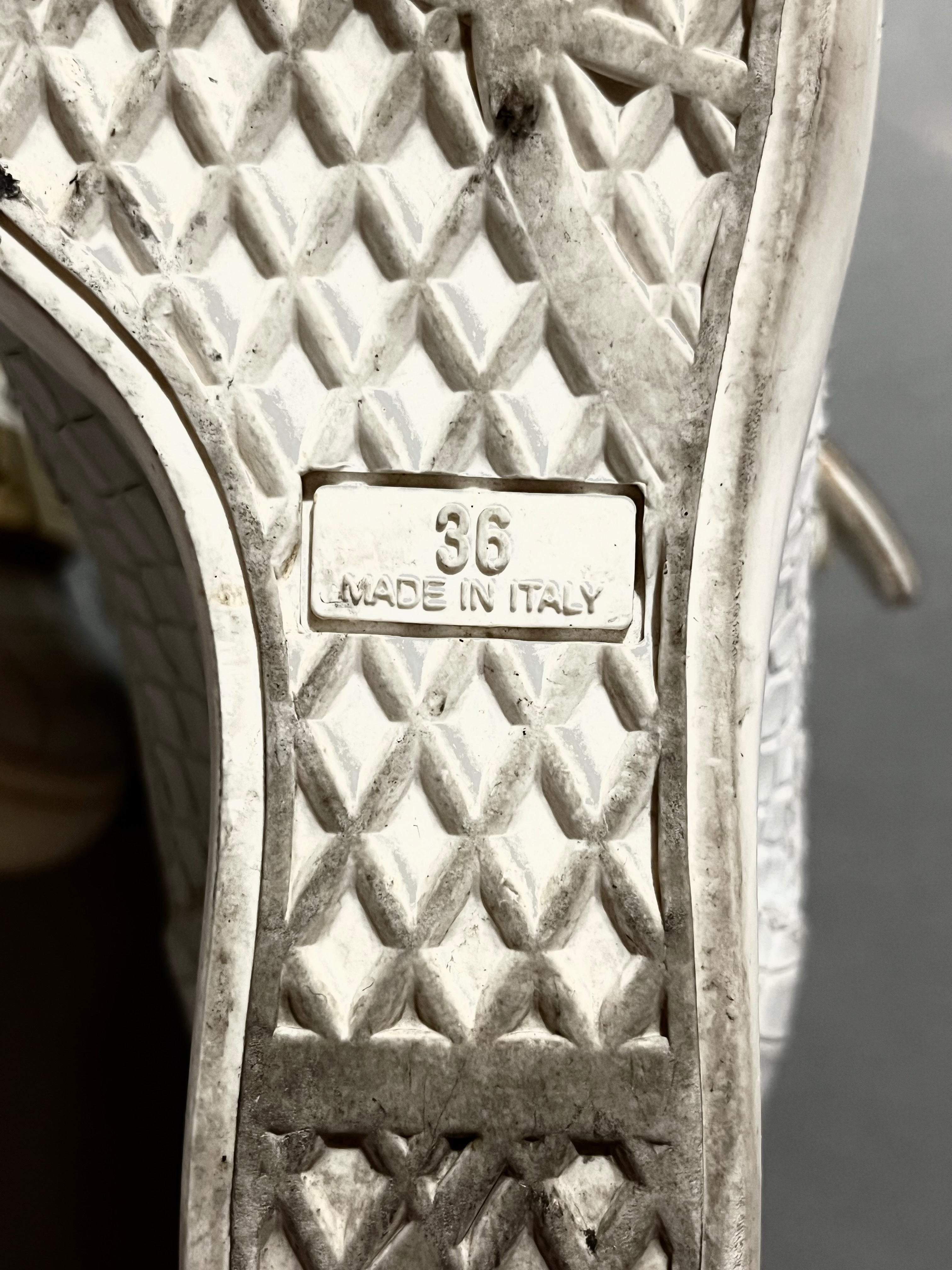 GIUSEPPE ZANOTTI 'COBY' CROCODILE WEDGE SNEAKERS IN 36