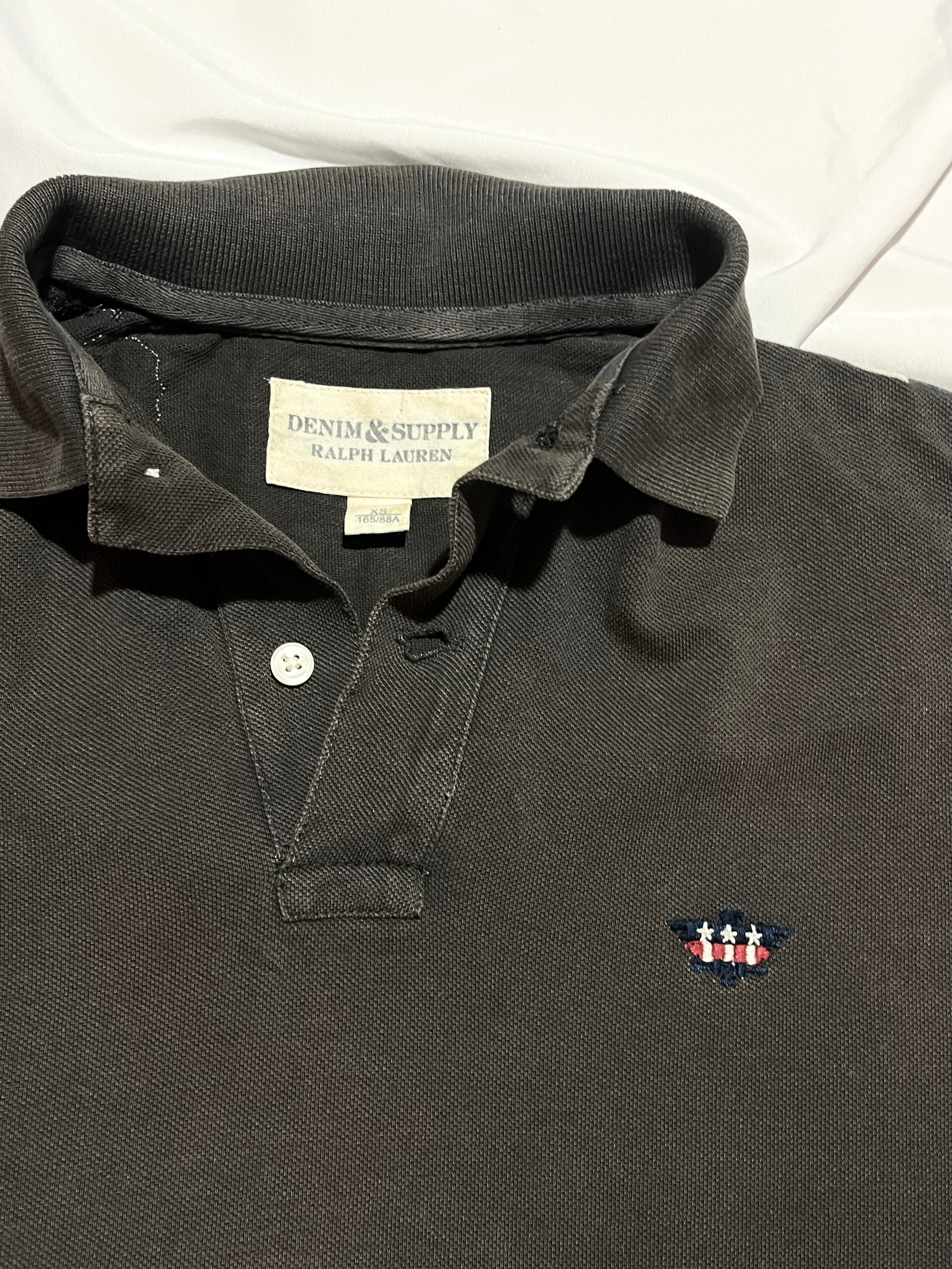 RALPH LAUREN DENIM & SUPPLY DESTROYED US FLAG POLO IN XS