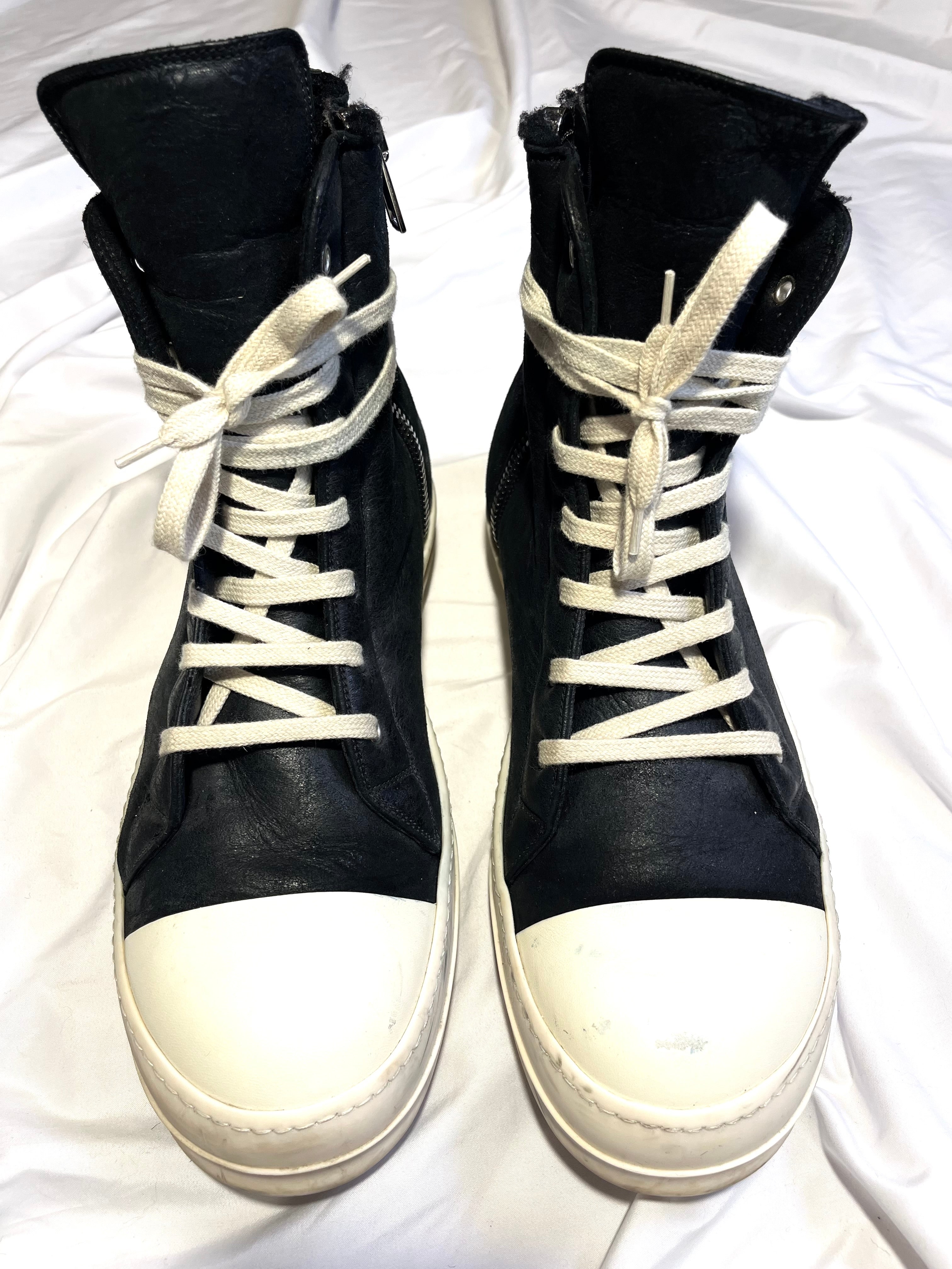 RICK OWENS FW17 'WALRUS' SHEARLING RAMONES HI-TOP