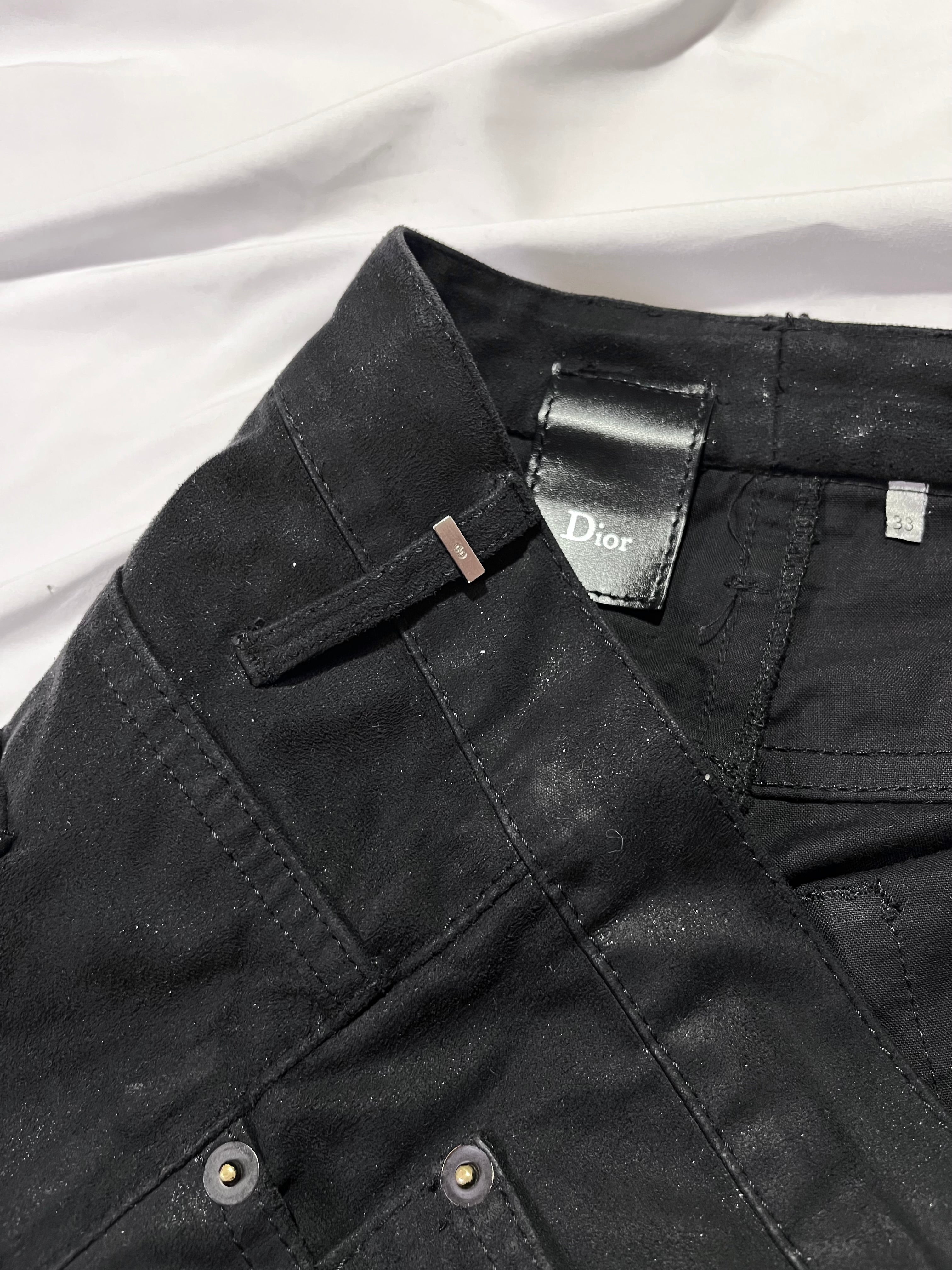 DIOR GLITTER COATED MOLESKIN TROUSERS BY KRISS VAN ASSCHE IN W33