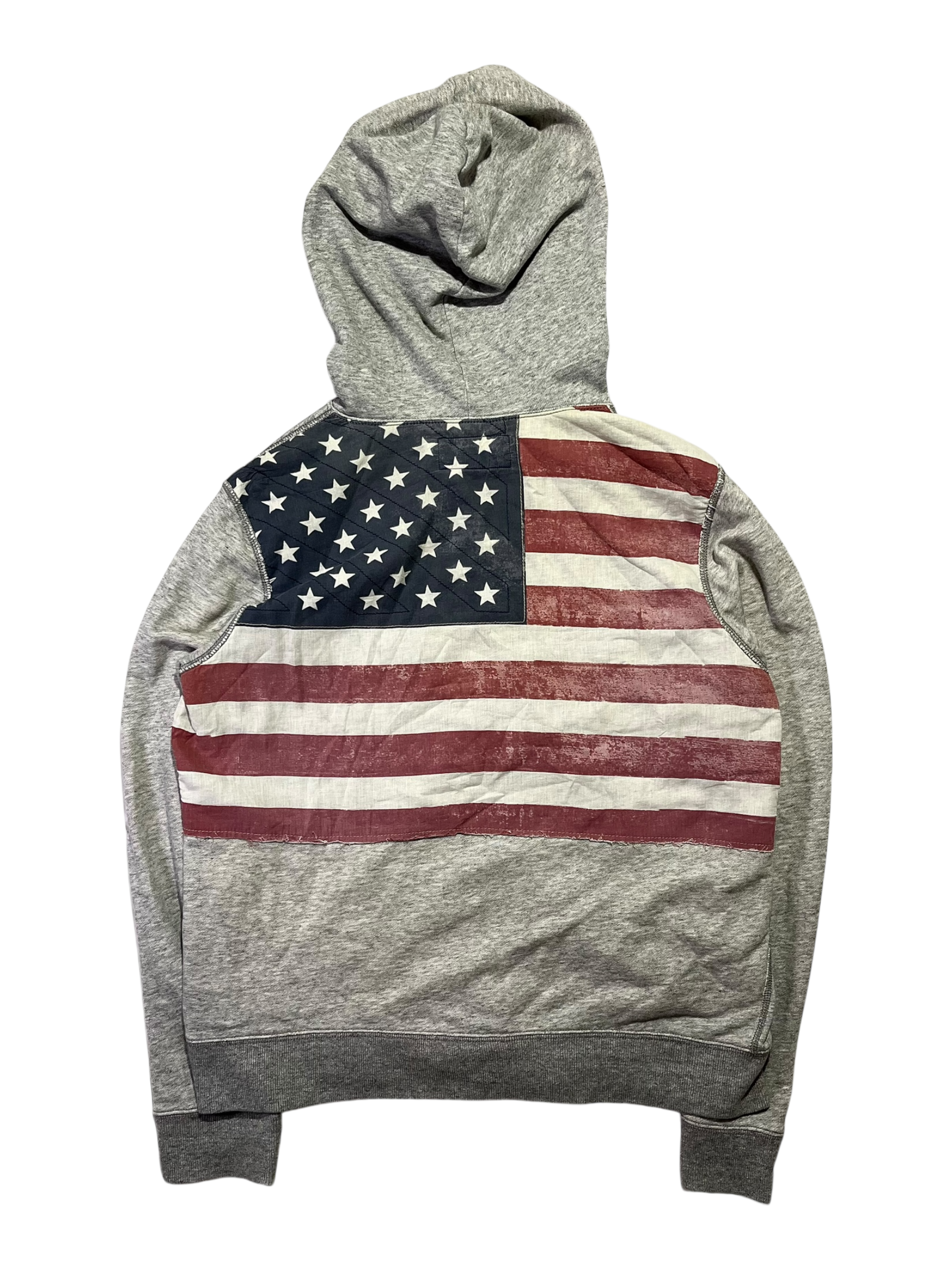 RALPH LAUREN DENIM & SUPPLY US FLAG EMBROIDERED ZIP-UP HOODIE IN L