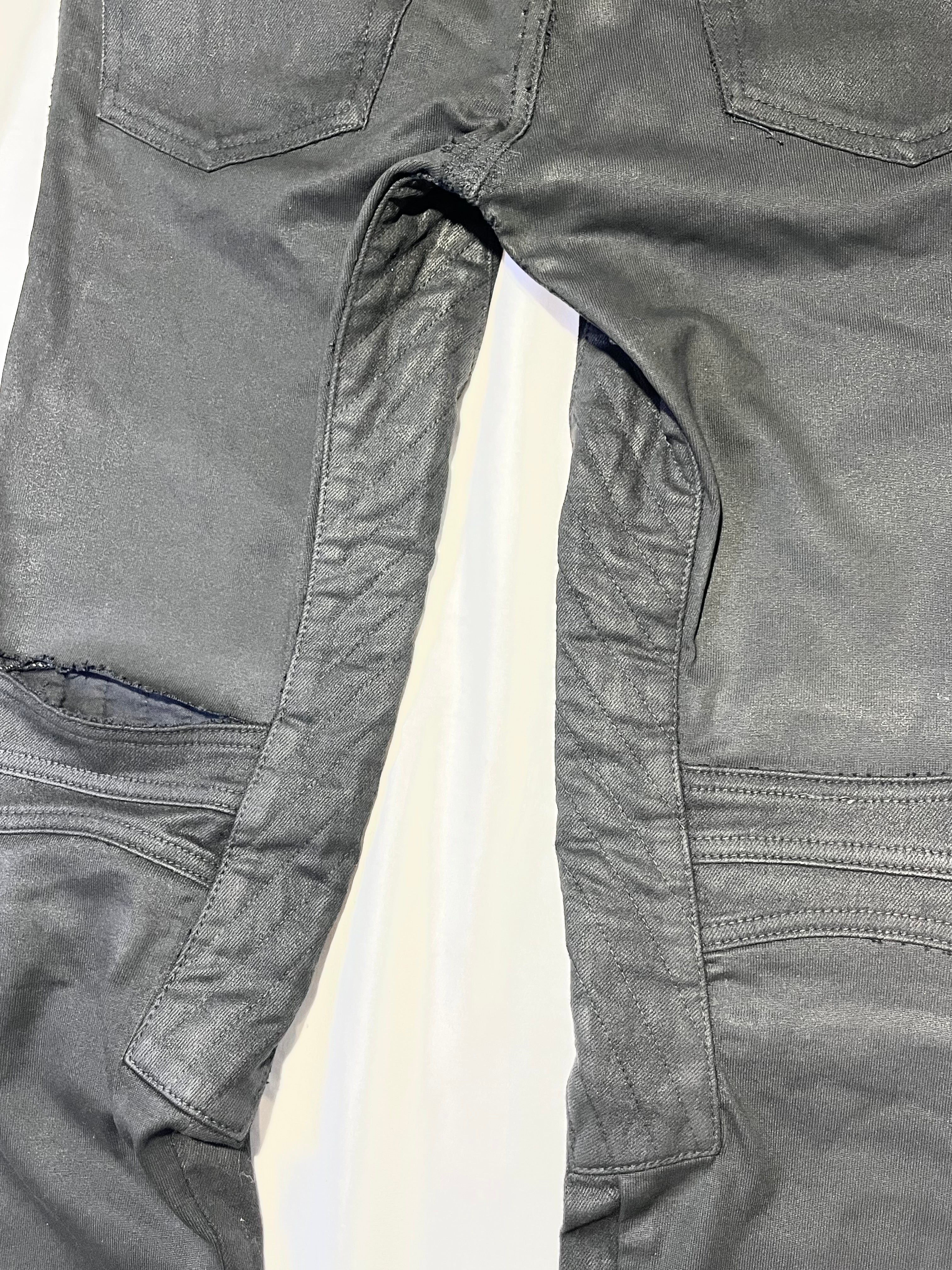 BALMAIN FW14 WAXED BIKER DENIM BY OLIVIER ROUSTEING IN W28